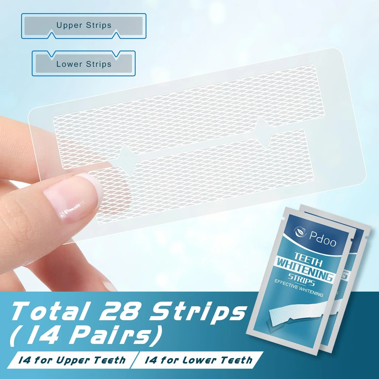 Strisce Sbiancanti Denti Professionale 28 Pezzi - Kit Sbiancamento Denti a Casa Senza Perossido Effetto Rapido