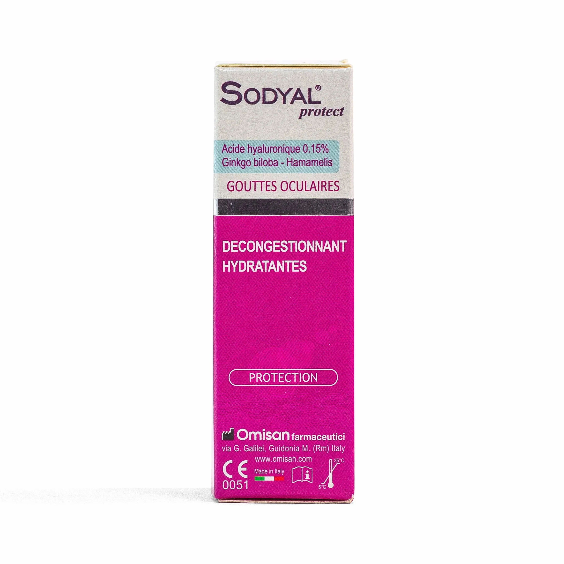 Sodyal Protect Decongestionante e Lubrificante Gocce Oculari Acido Ialuronico Ginkgo Biloba Hamamelis 10 ml