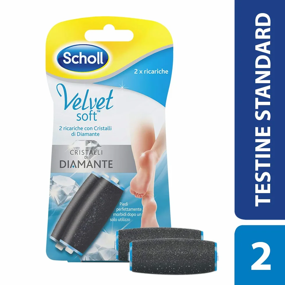 Scholl Velvet Soft 2 Ricambi Cristalli Diamante per Roll Professionale Pedicure Velvet Smooth, Confezione 2 Pezzi