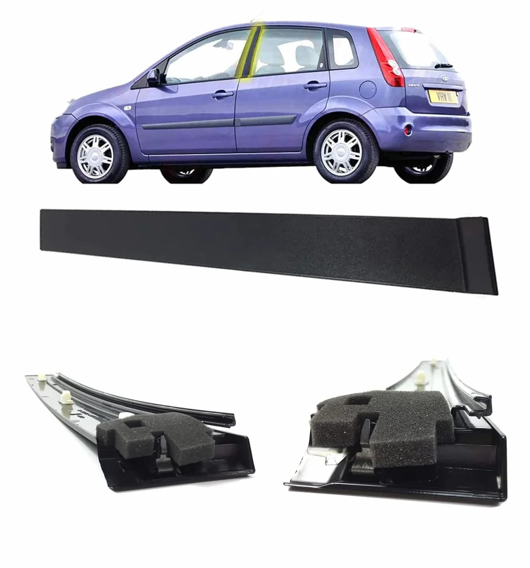 Striscia protettiva portiera posteriore sinistra B pilastro modanatura per Fiesta MK5 5 porte 01-08