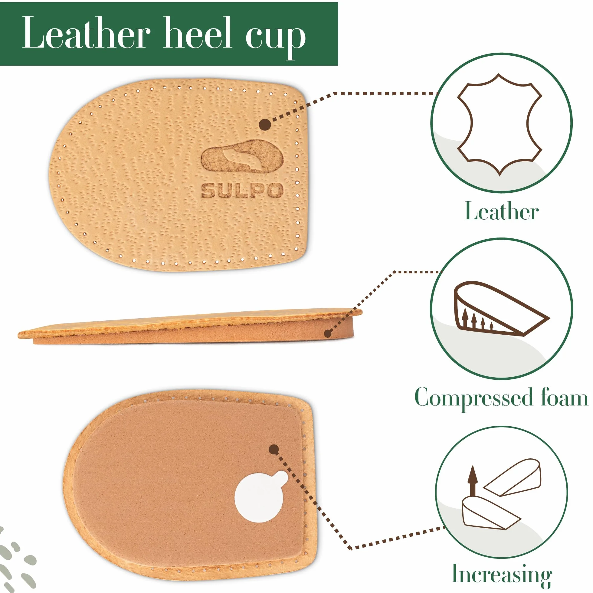 Solette con rialzo per tallone Sulpo 5 mm Beige 36-40