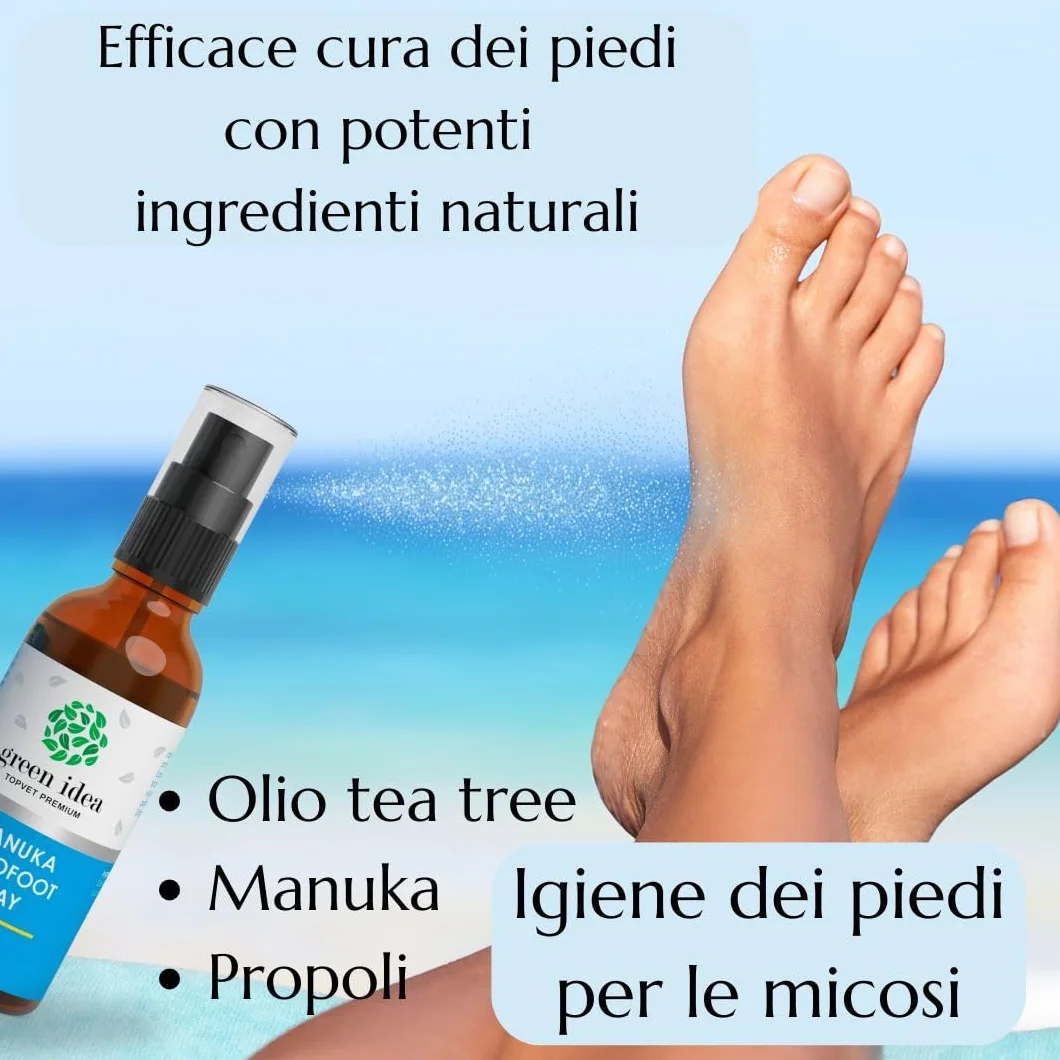 Green Idea Mycofoot Spray Piedi Antiodore Antibatterico - Tea Tree Manuka Propoli 50 ml