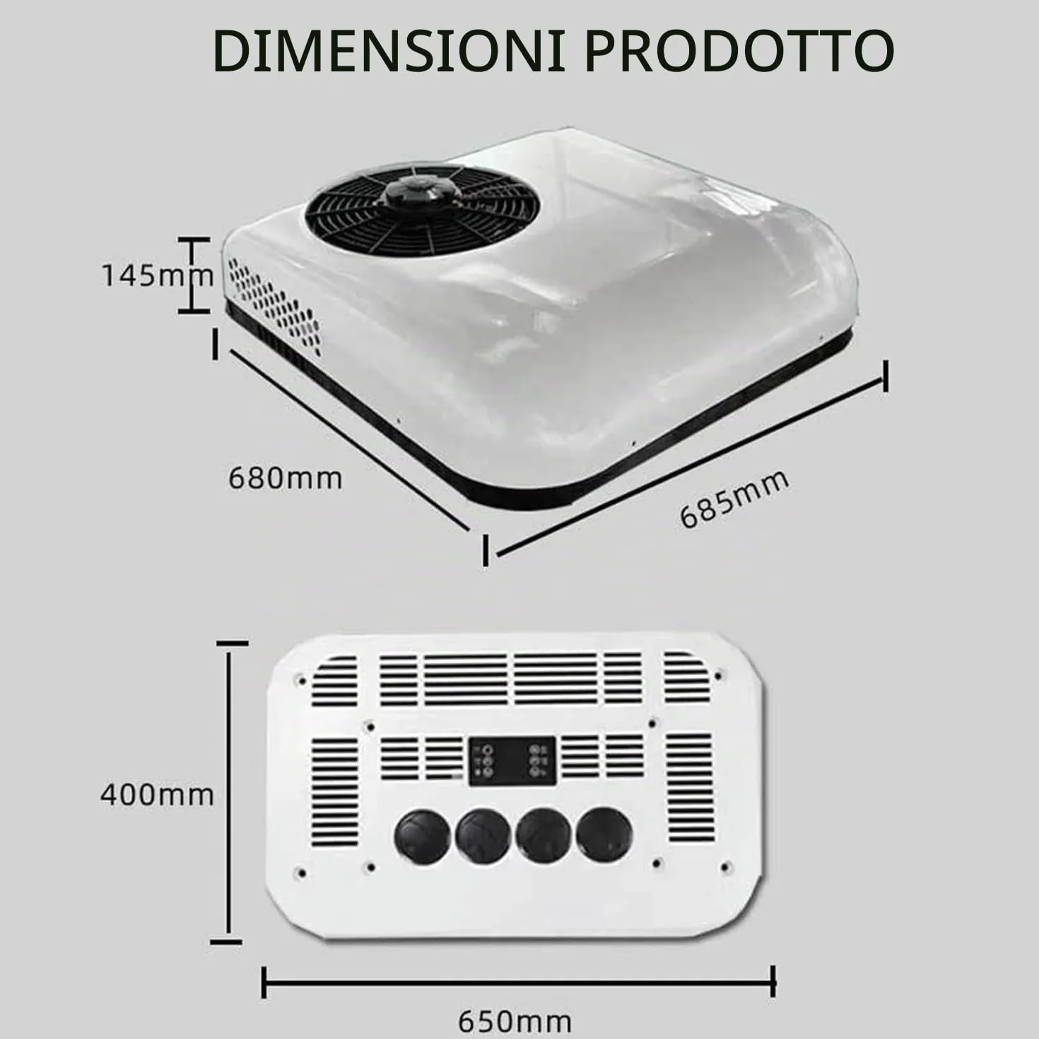 Condizionatore d'aria per tetto auto 12 V DC per camper camion trattori