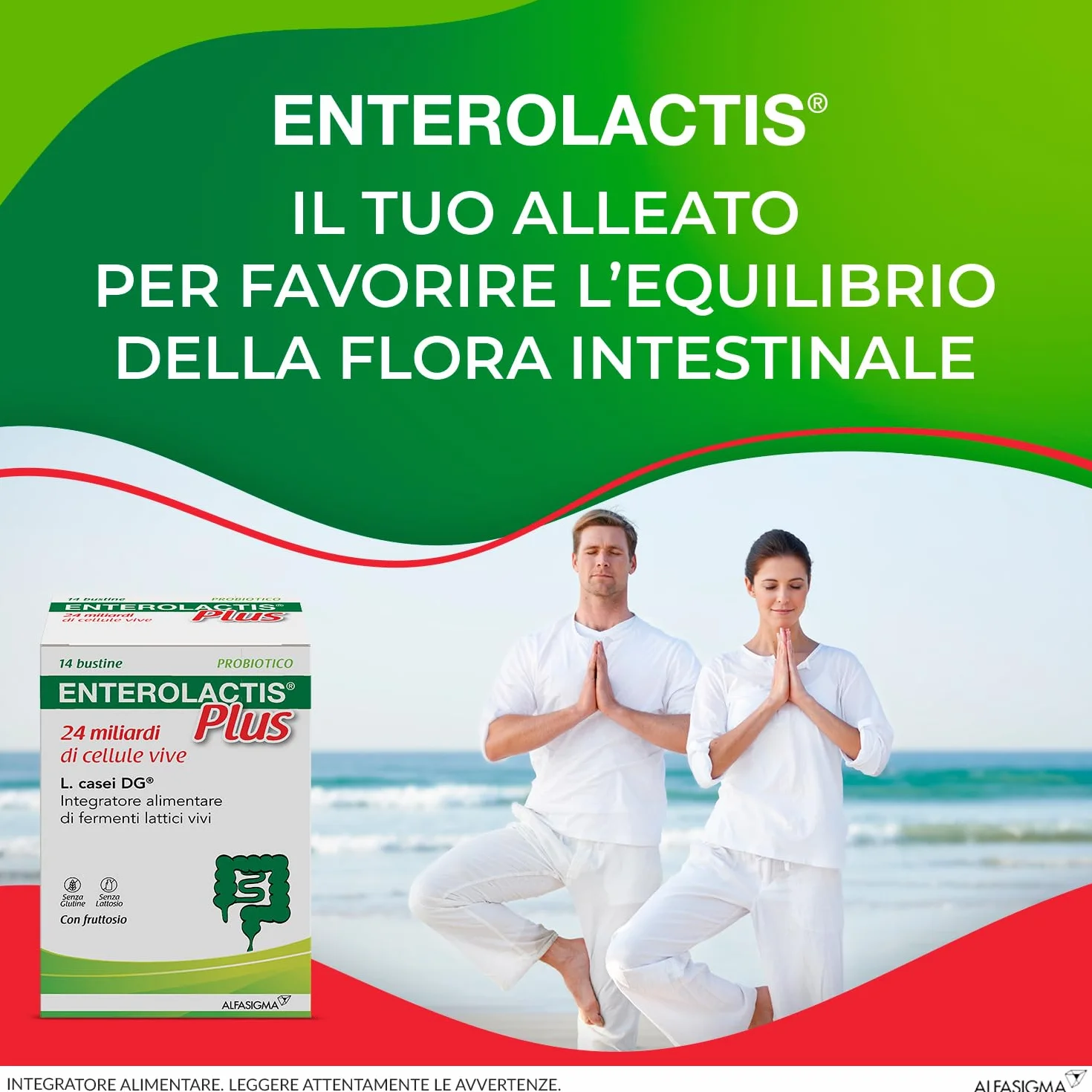 Enterolactis Plus 14 bustine: probiotici fermenti lattici per flora intestinale