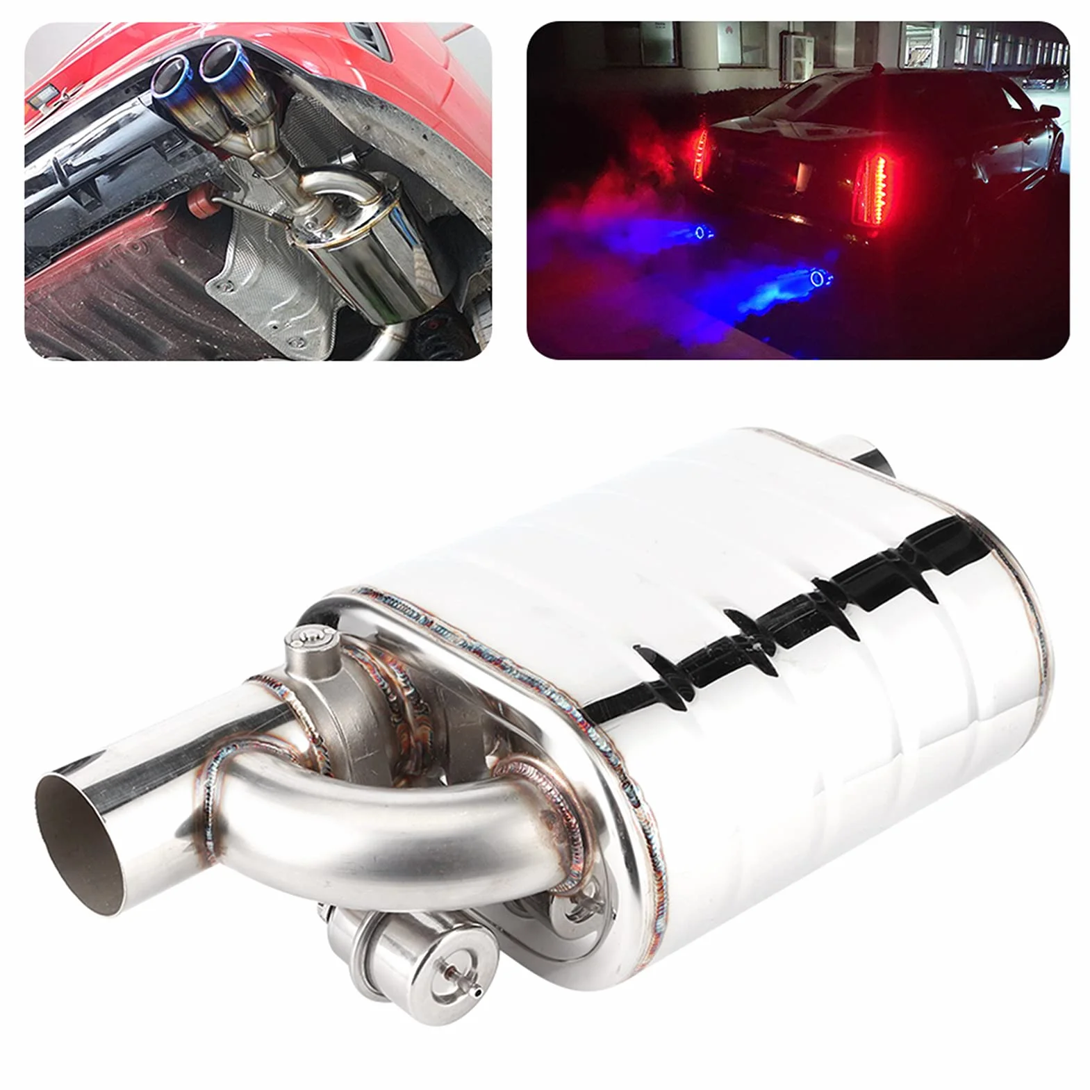AMONIDA Valvola di Scarico Elettrica per Auto, Valvola di Scarico Elettrica per Auto Universale da 63 Mm Silenziatore Variabile per Tubo della Pompa del Vuoto del Dispositivo con Porta
