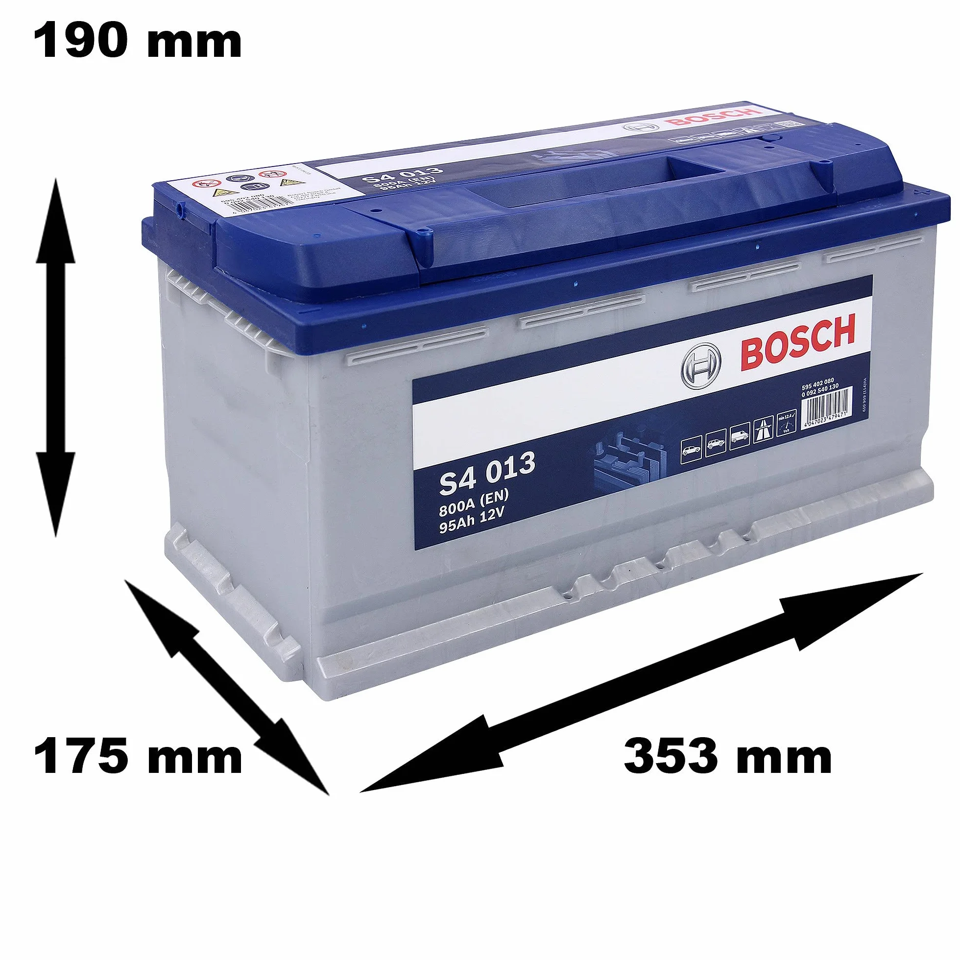 BOSCH Batteria 95 Ah 800 A/EN 353mm 175mm 190mm per VW Transporter V