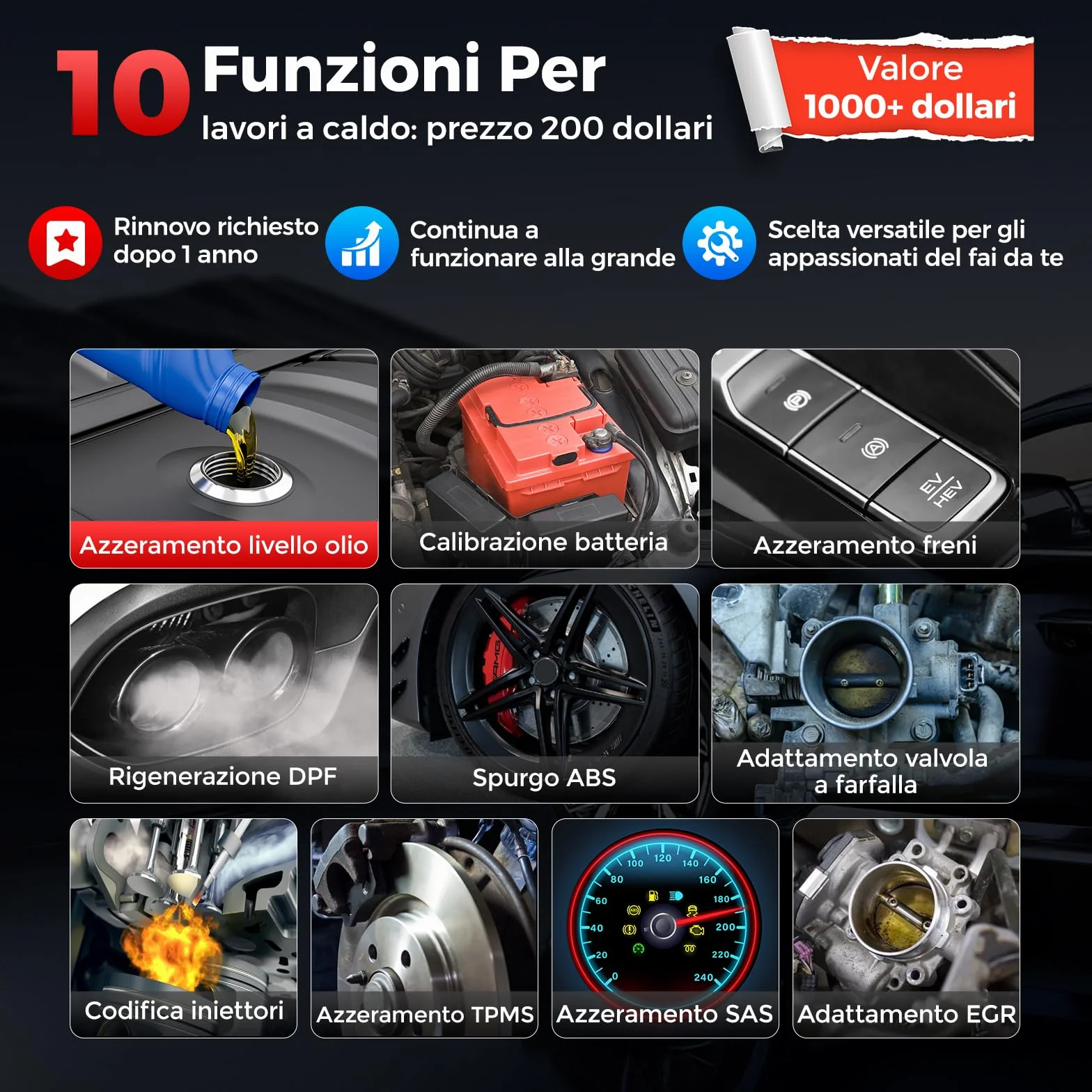 KINGBOLEN Ediag Link OBD2 Bluetooth Auto Diagnostica Bidirezionale Professionale, 10+ Funzioni Reset, Controllo Smog