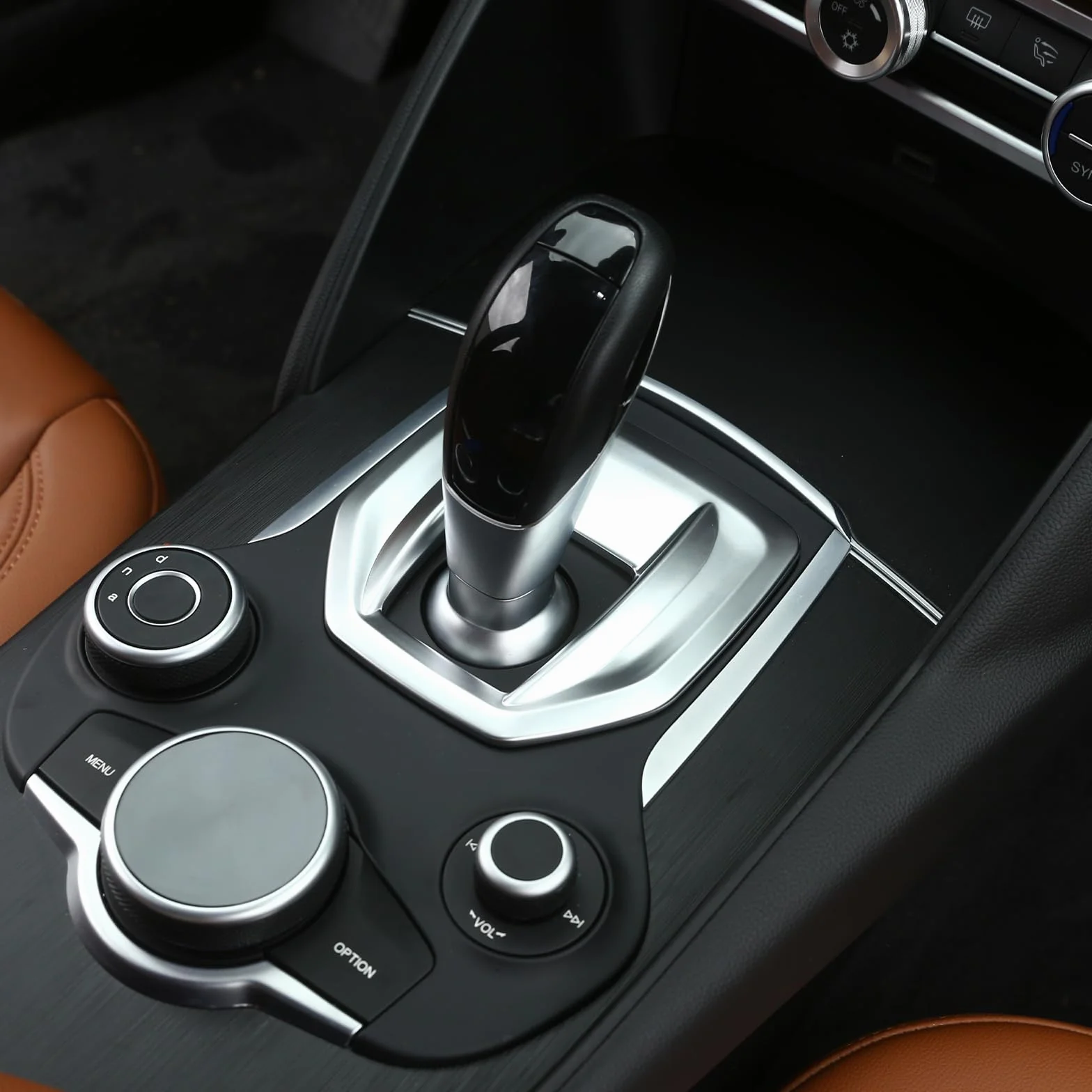 PIUGILH Telaio leva del cambio auto adatto per Alfa Romeo Giulia 2017 2018 2019, consolle centrale, leva del cambio, copertura del pannello del cambio per accessori Alfa Romeo (rivestimento in ABS)