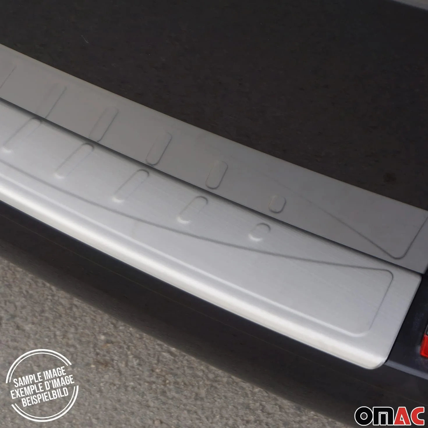 OMAC Protezione Paraurti Posteriore compatibile con VW T5 Multivan 2003-2015 Cromo Acciaio Inossidabile Spazzolato Argento