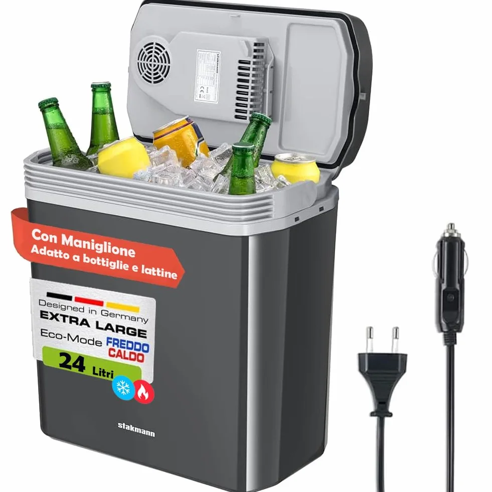 Frigorifero Elettrico Portatile 24L Mini Frigo 230V 12V Freddo Caldo per Auto Camper