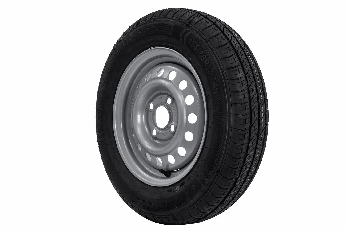 KENDA Ruota Completa per Rimorchio Leggero 155/80 R13 84N con Cerchio in Acciaio 4Jx13"H2 4x100 ET30, Portata 500 kg per Carrelli e Camper