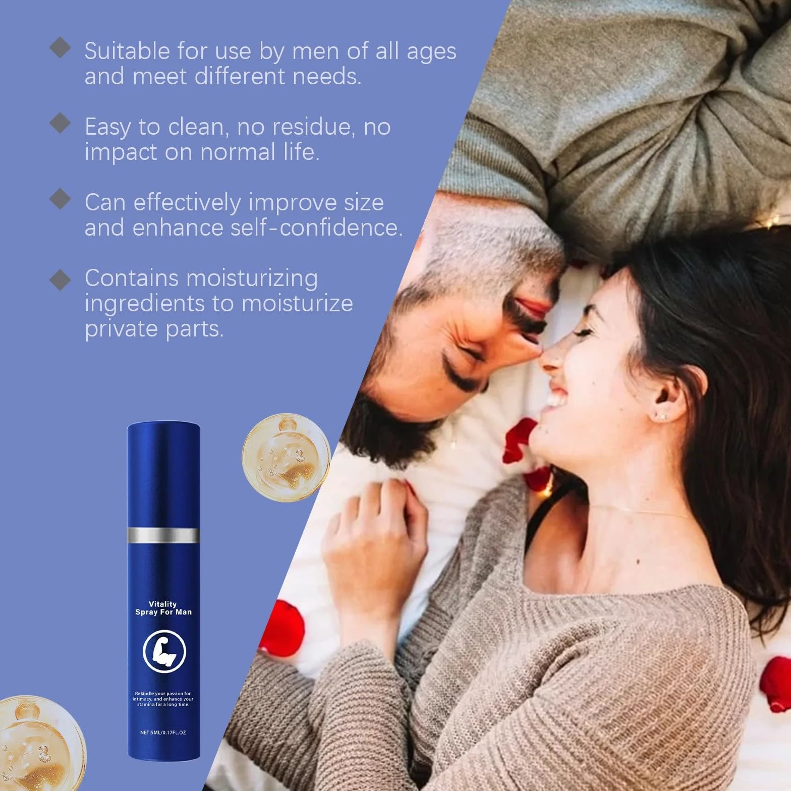 Spray da uomo supporto durata più lunga letto formula leggera rinfrescante nutre pelle