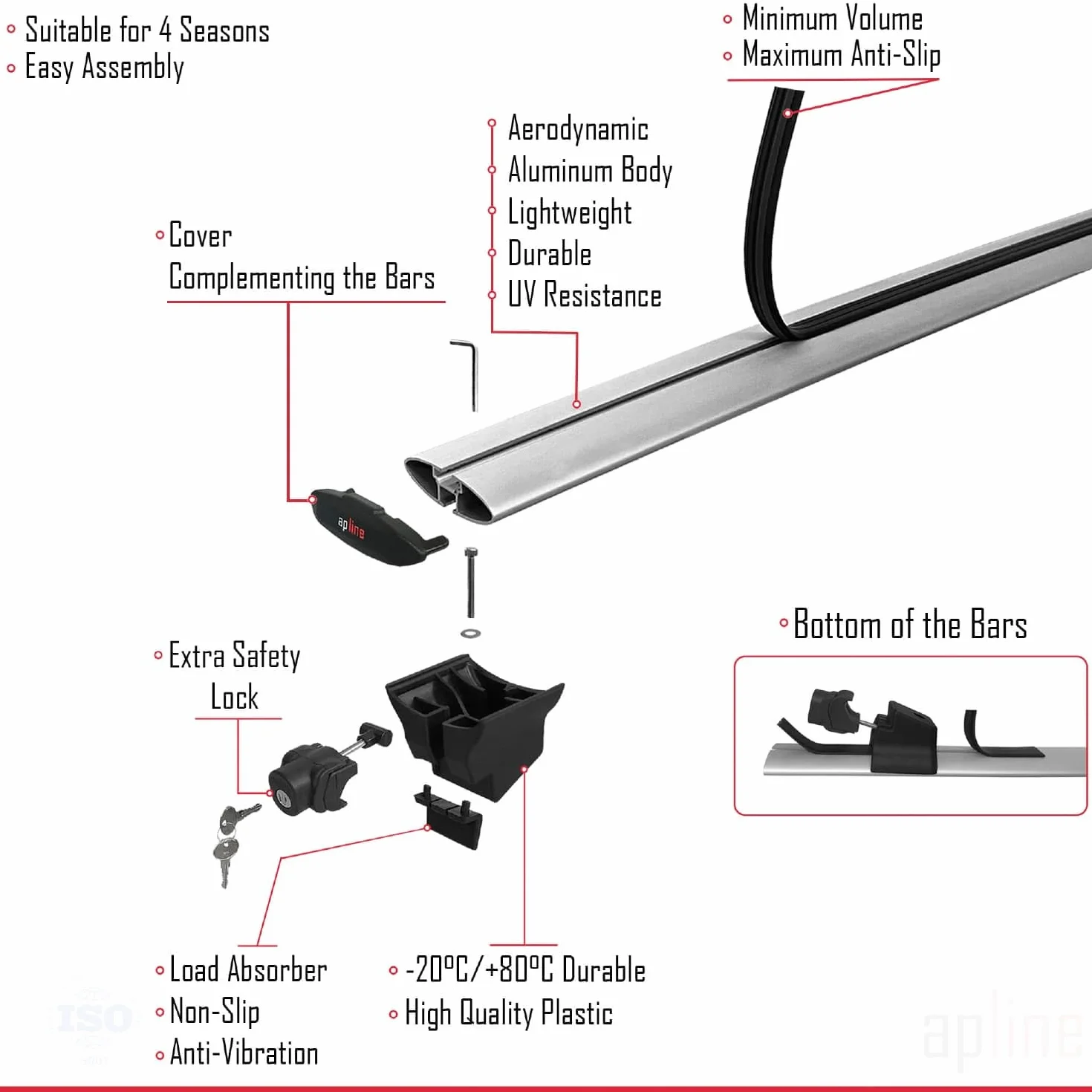 Compatibile con Toyota Yaris Cross 2020-2025 Hook Model Barre Tetto Portapacchi Auto Barre Portatutto Grigo Alluminio 2 Barre