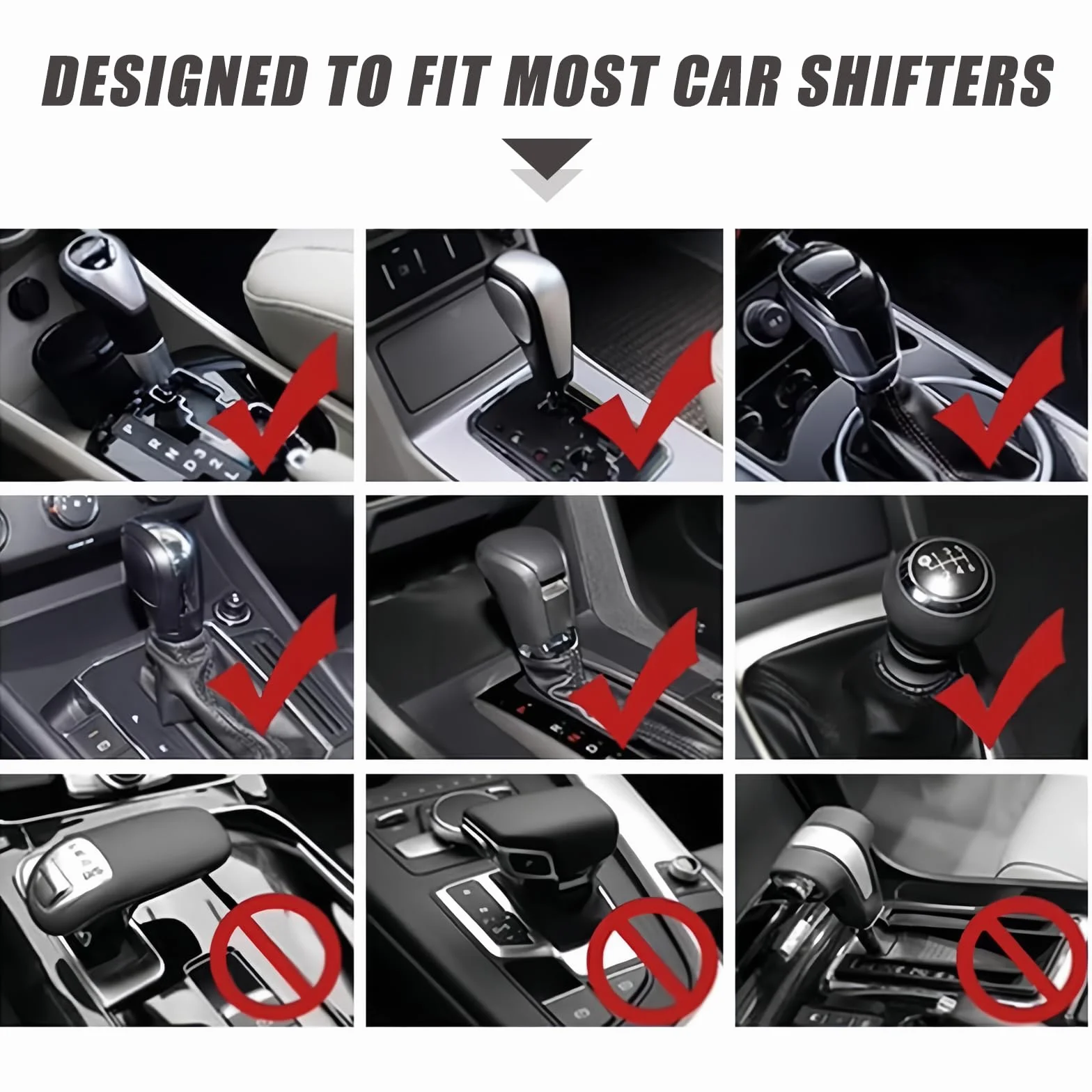 Car Gear Shift Knob Cover, Car Gear Shift Cover, Universal Car Gear Shift Cover, Car Gear Shift Cover, Car Gear Shift Cover, Suitable for Car, Truck, SUV, Camper (White)