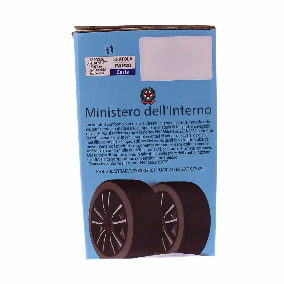 A2ZWORLD Catena da Neve Tessile per Pneumatici, Calze da Neve per Auto, Omologate EN 16662-1, Colore Nero, Misura (L)