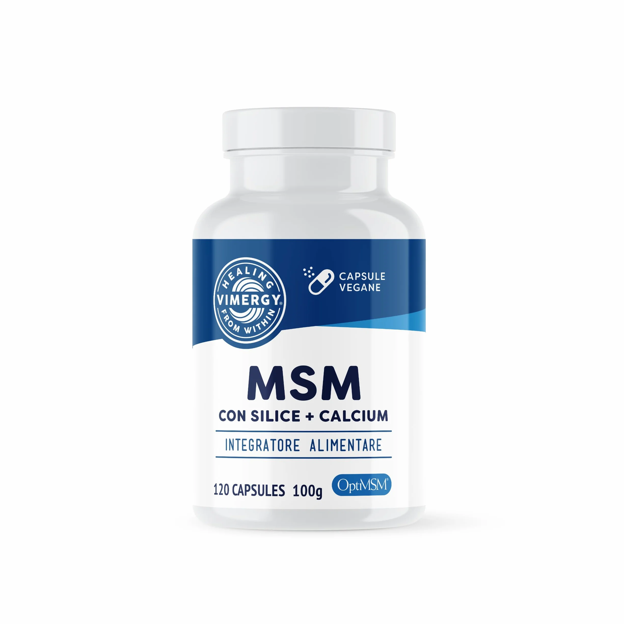 Vimergy MSM 780MG Capsule (120 Pezzi) – Integratore con Calcio e Silice – Capsula Vegana Senza OGM, Glutine o Gelatina - Kosher