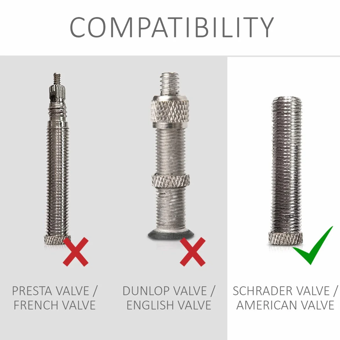Kwmobile 5X Metal Valve Caps - Universal Car Motorcycle Bicycle Tire Valve Covers - Silver