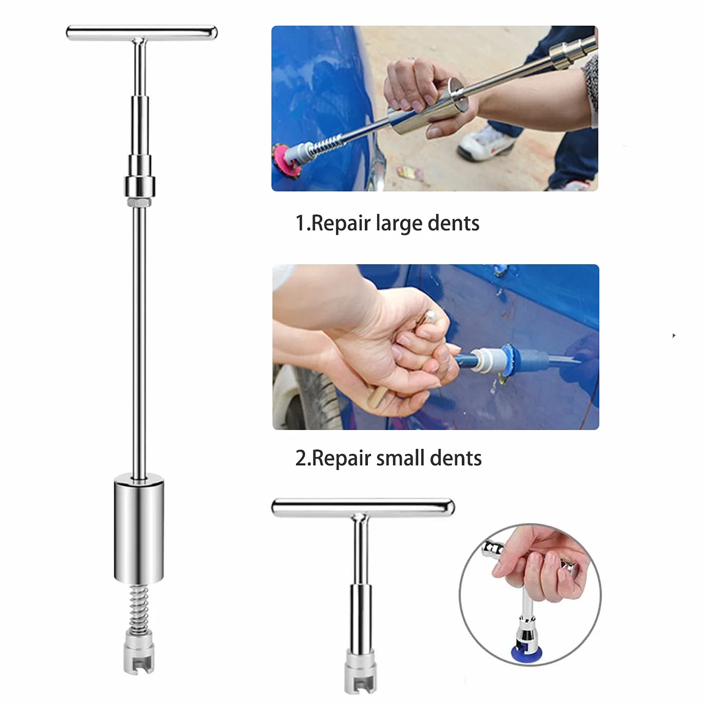 Riparazione di Ammaccature Auto Kit,Riparazione ammaccature Strumento per la rimozione ammaccature Utilizzato per Riparare ammaccature sulla Superficie di Automobili Porte e frigoriferi (Gold)