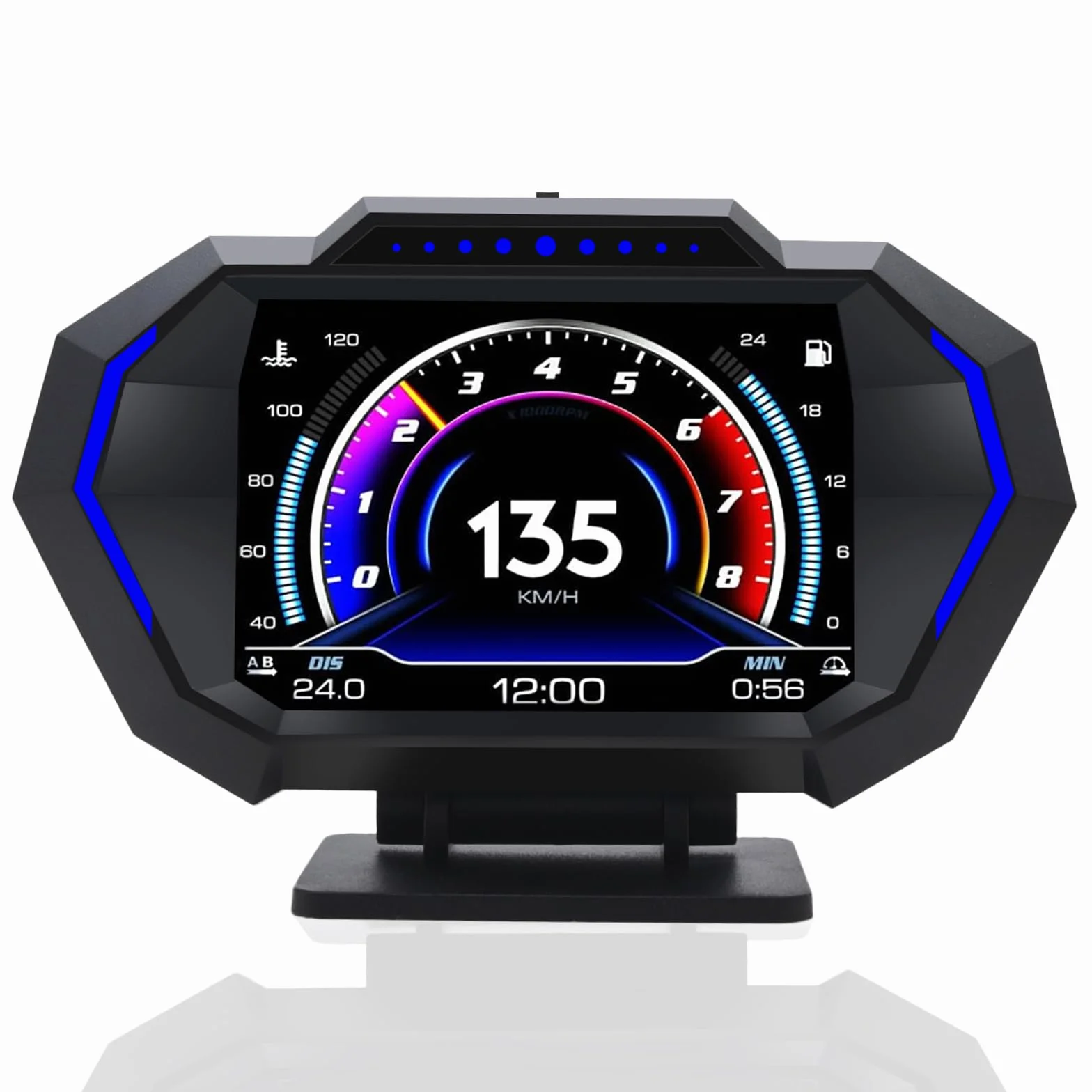 KAOLALI Auto Head up Display OBD2+GPS HUD Tachimetro Digitale Universale con Supporto a Ventosa, Tachimetro Intelligente con Avviso di Velocità, Promemoria Fatica, KMH/MPH per Tutte le Auto