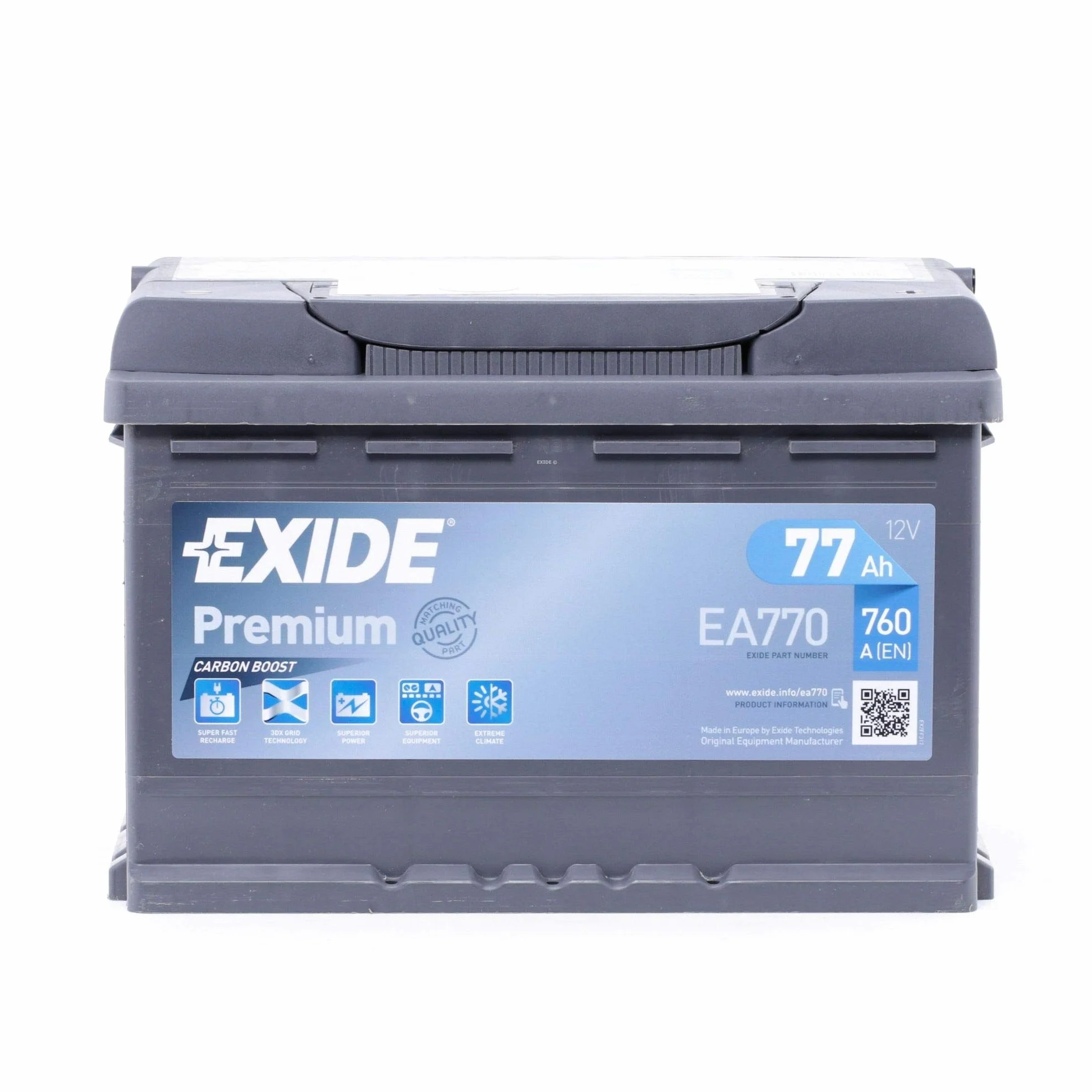 EXIDE EA770 Batteria 77 Ah 760 A/EN