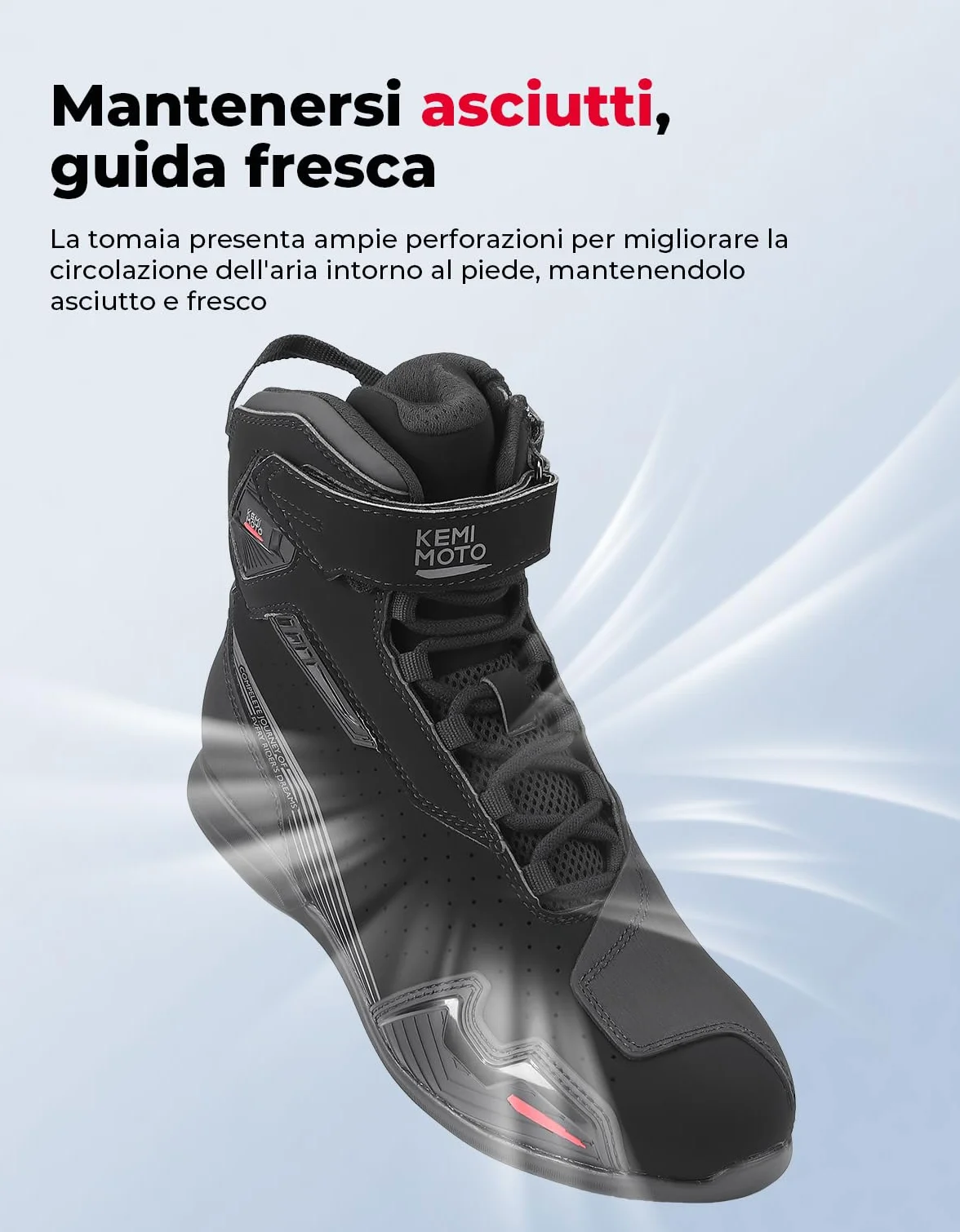 KEMIMOTO Scarpe Moto Uomo Normativa CE, Traspirante Casual Stivali Moto Uomo con Rinforzo Cambio, Antiscivolo Scarpe da Equitazione Stradale con Supporto alla Caviglia