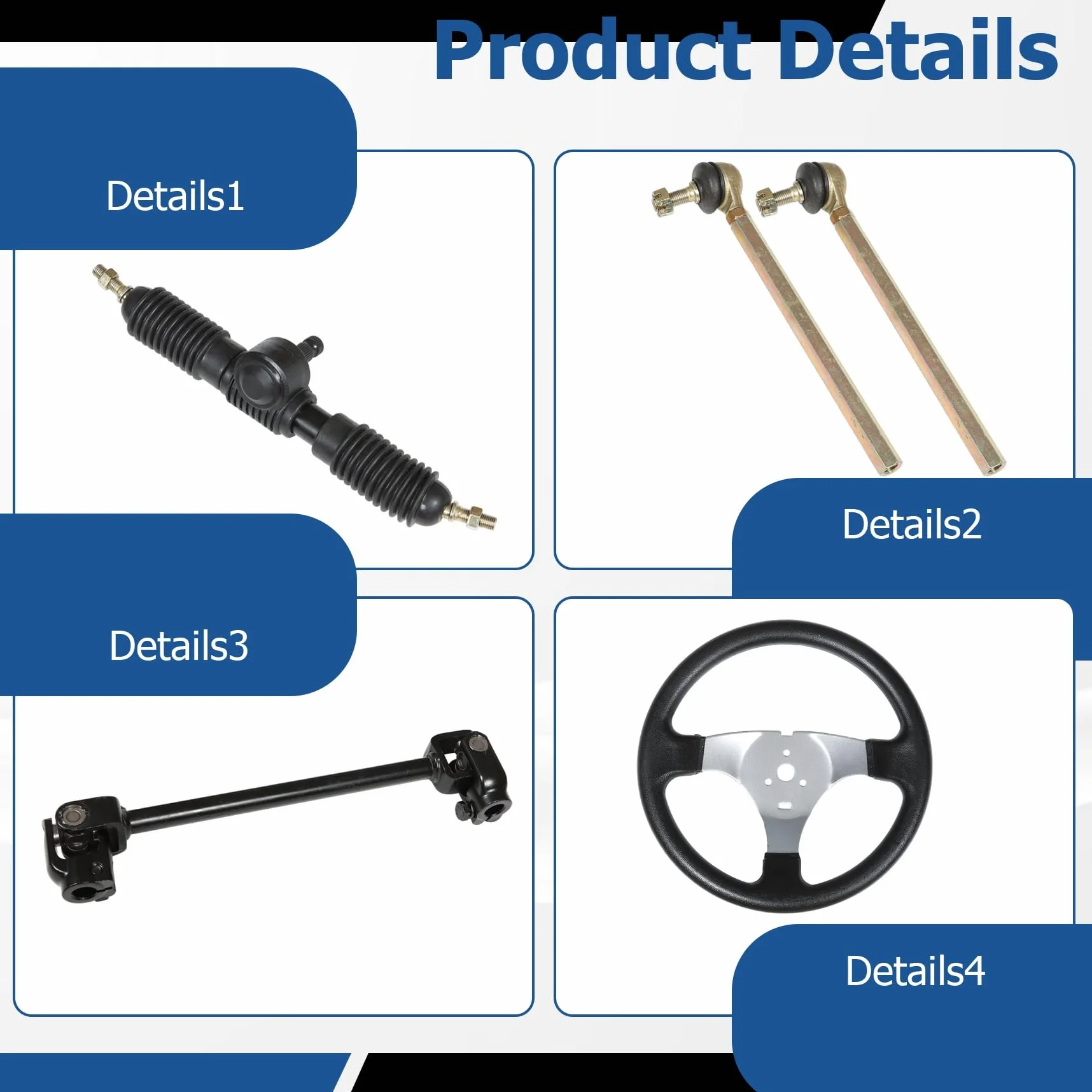 Kit volante in acciaio cremagliera ingranaggi pignone albero regolabile sostituzione per Go Kart 110cc