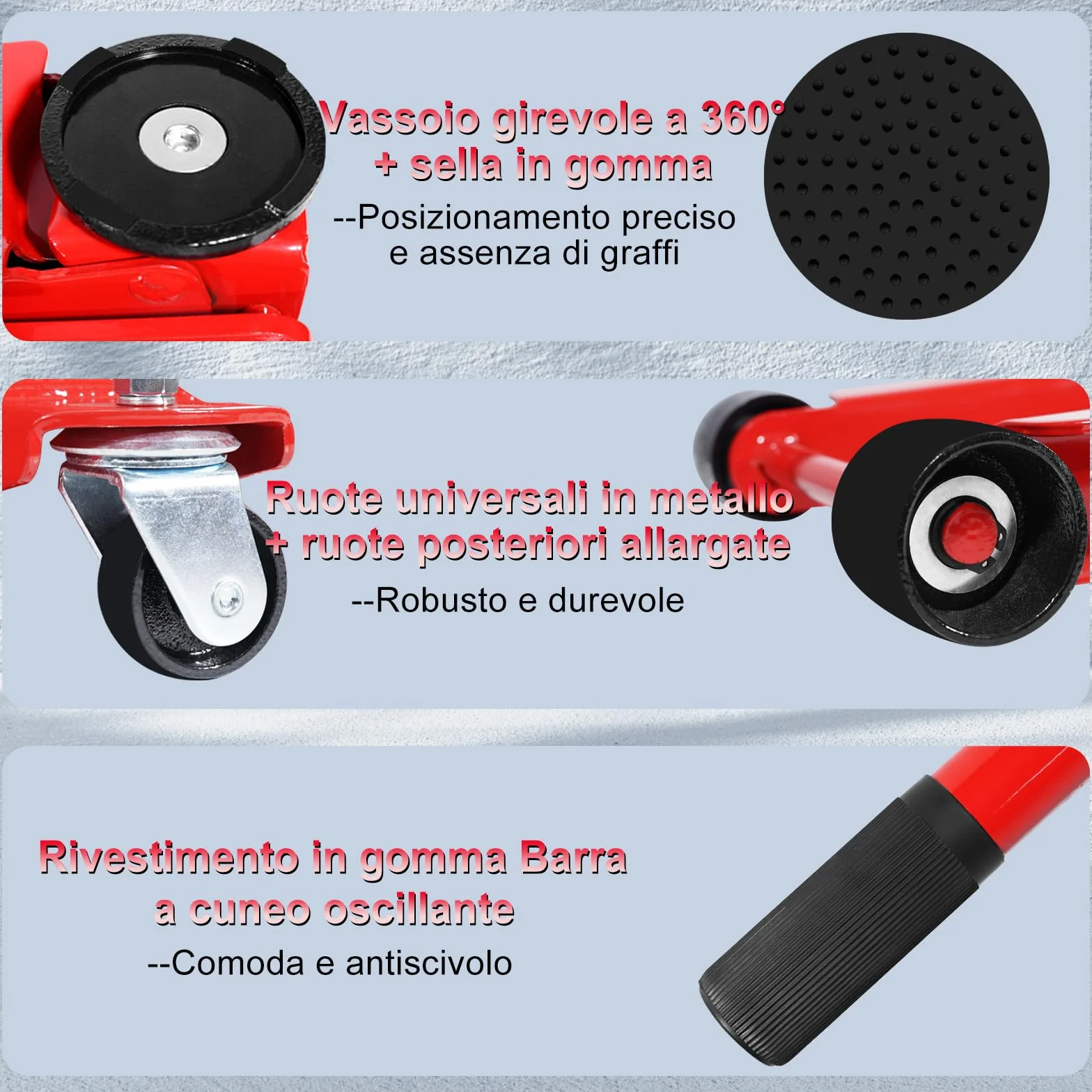 HYCHIKA Cric a carrello da corsa in acciaio,ultra basso profilo con pompa a sollevamento rapido a doppio pistone,capacità 3 tonnellate
