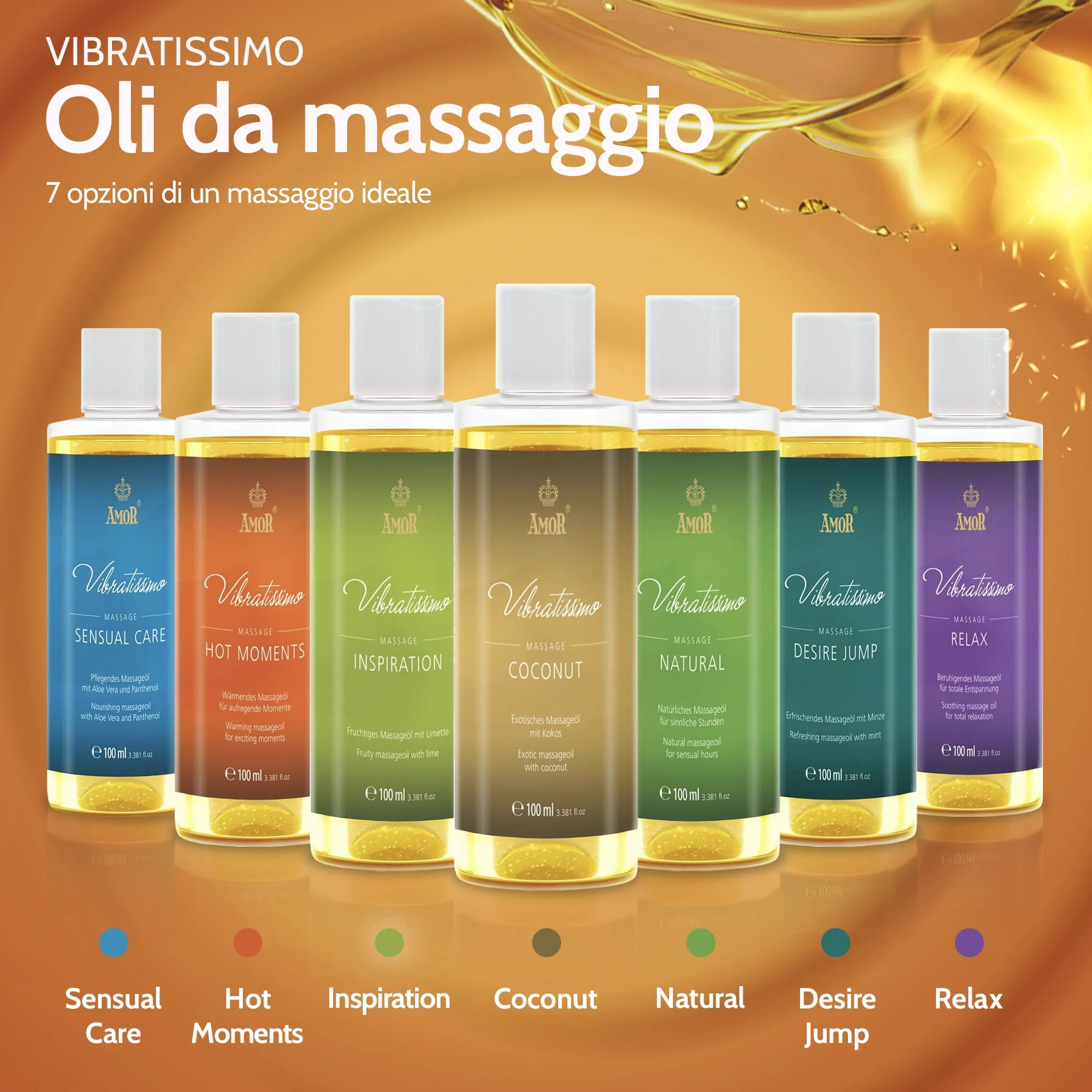 Vibratissimo Hot Moments olio da massaggio riscaldante lenitivo 100 ml