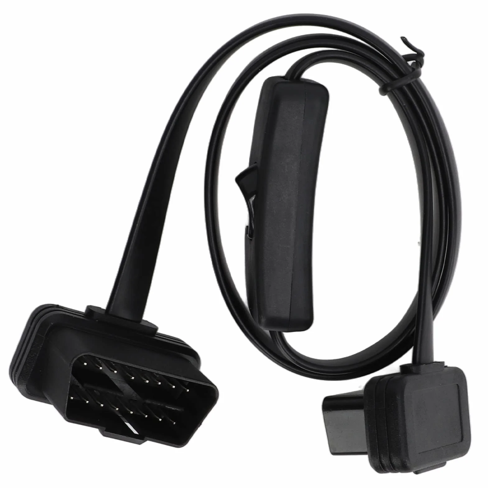 Cavo di Prolunga OBD2 Nero 16 Pin Maschio con Interruttore Connettore Adattatore Diagnostico