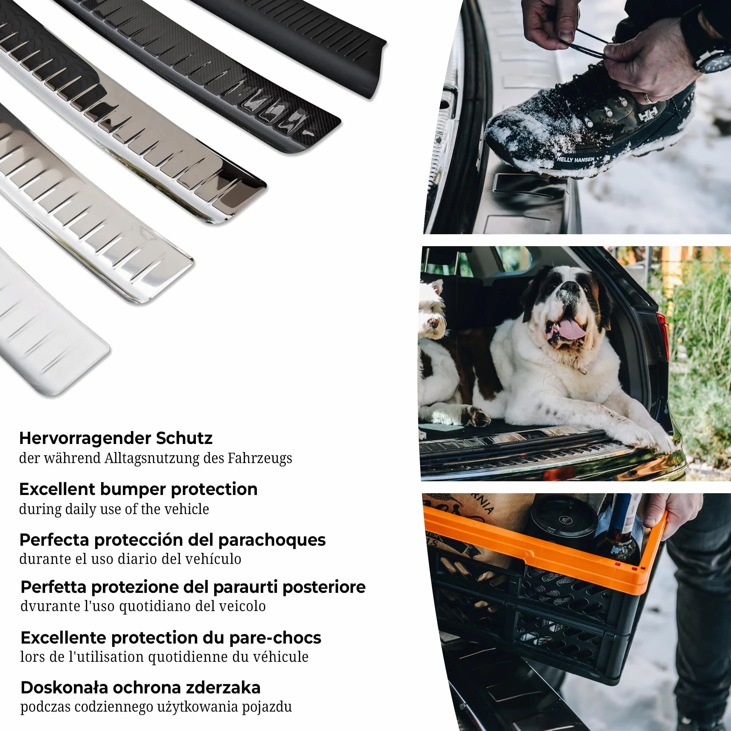 CHROMEMASTER - Accessori per Auto; Protezione paraurti Posteriore - Compatibile con Fiat Scudo dal 2022 | Acciaio inossidabile spazzolato - Protezione Paraurti Protegge la Vernice del Paraurti