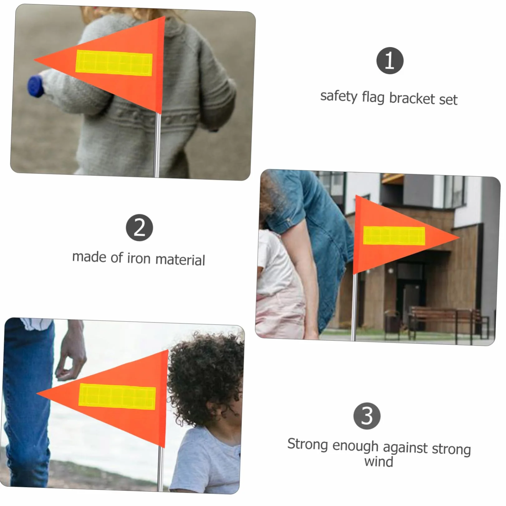 UKCOCO Bandierine Sicurezza Riflettente Alta Visibilità Resistenti Esterni 5 pezzi