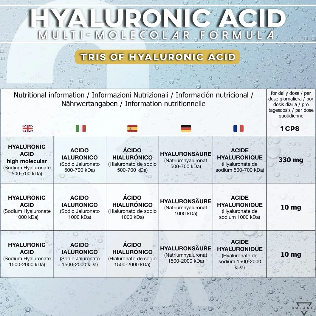 Acido Ialuronico Capsule 30 Capsule Vegetali Formula Multimolecolare Alti Dosaggi