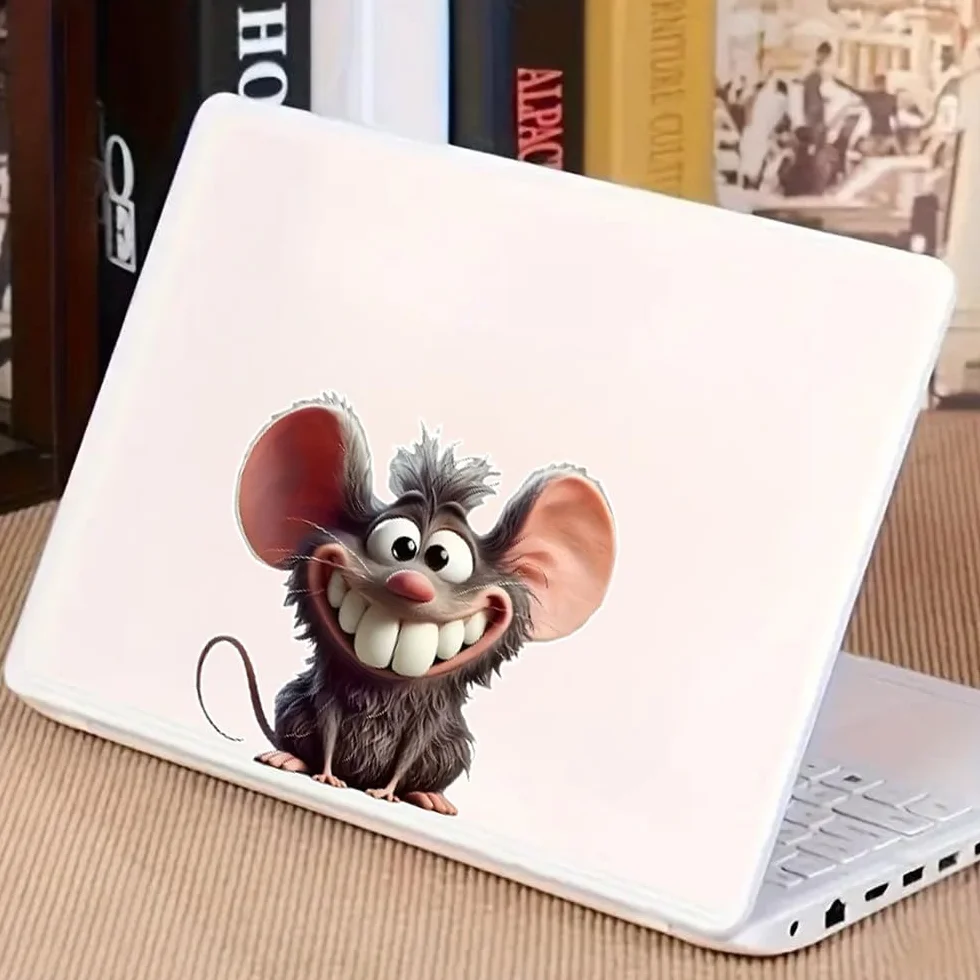 2 adesivi impermeabili per auto, 12 x 12 cm, con motivo topolino di coniglio, adatti per auto, laptop, paraurti, caschi, vetri (DZ138)