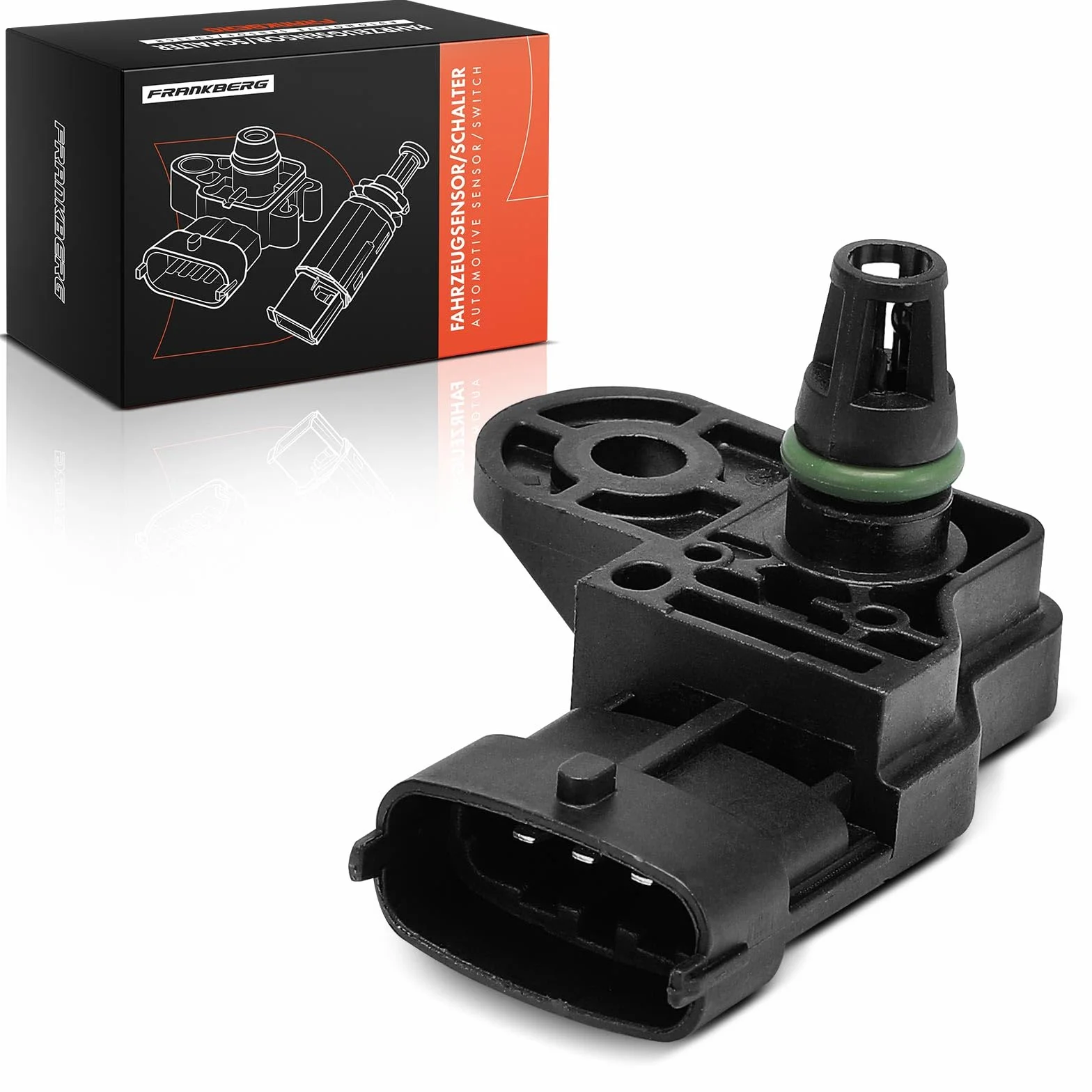 Frankberg Sensore di pressione del tubo di aspirazione Compatibile con 500 312 1.2L 2009-2025 Ducato 250 2.3L-3.0L 2006-2025 Punto 188 1.9L 2003-2012 159 Sportwagon 939 1.9L-2.4L 2006/03-2011/11