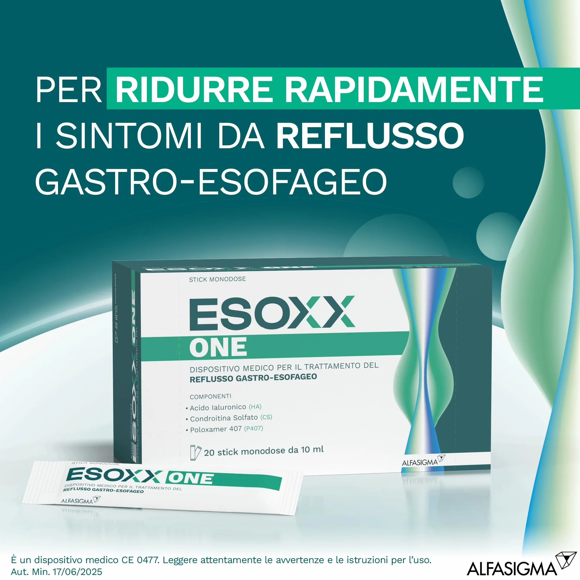 Esoxx One Dispositivo Medico Reflusso Gastro-Esofageo 20 Bustine Orosolubili
