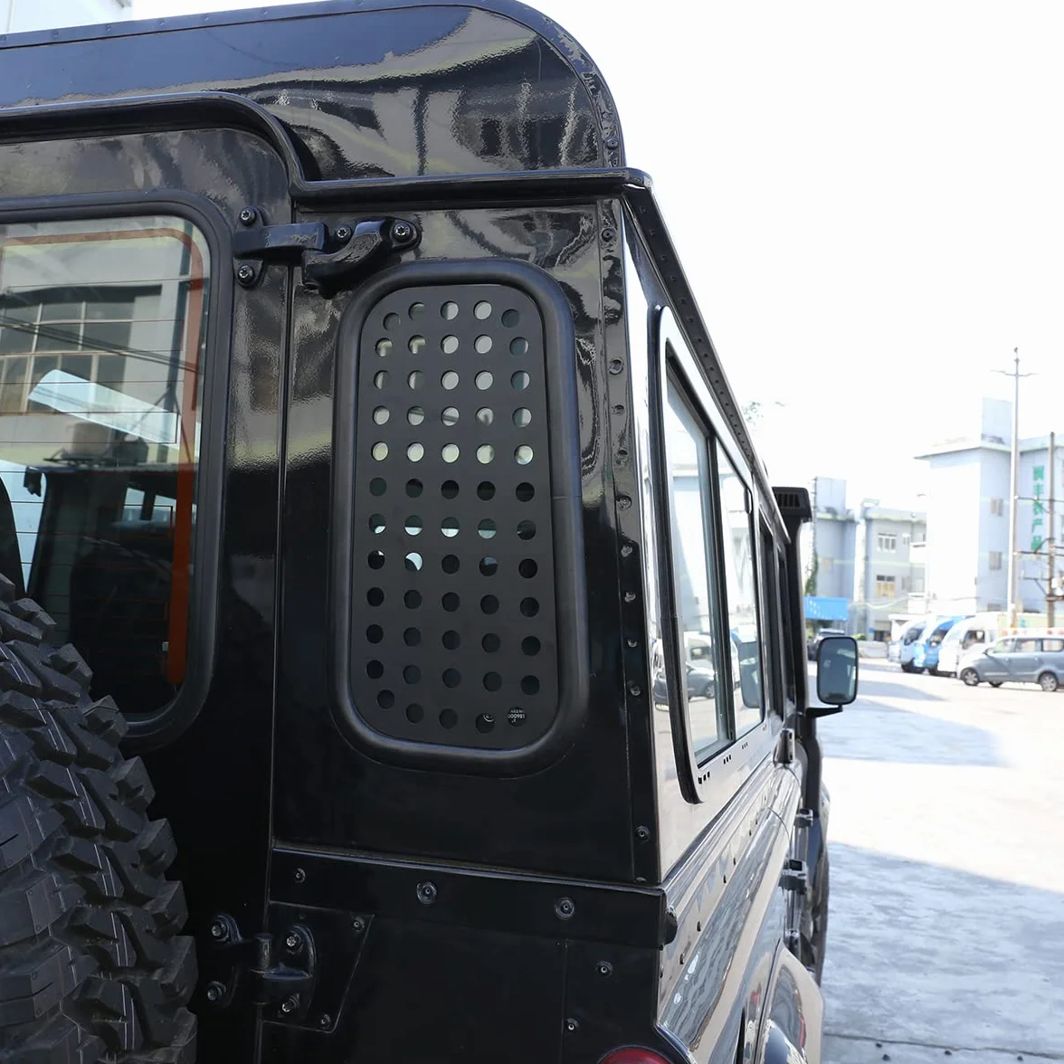 Per LR Defender 110 90 2004–2022, piastra protettiva vetri laterali, lega alluminio nero, accessori auto