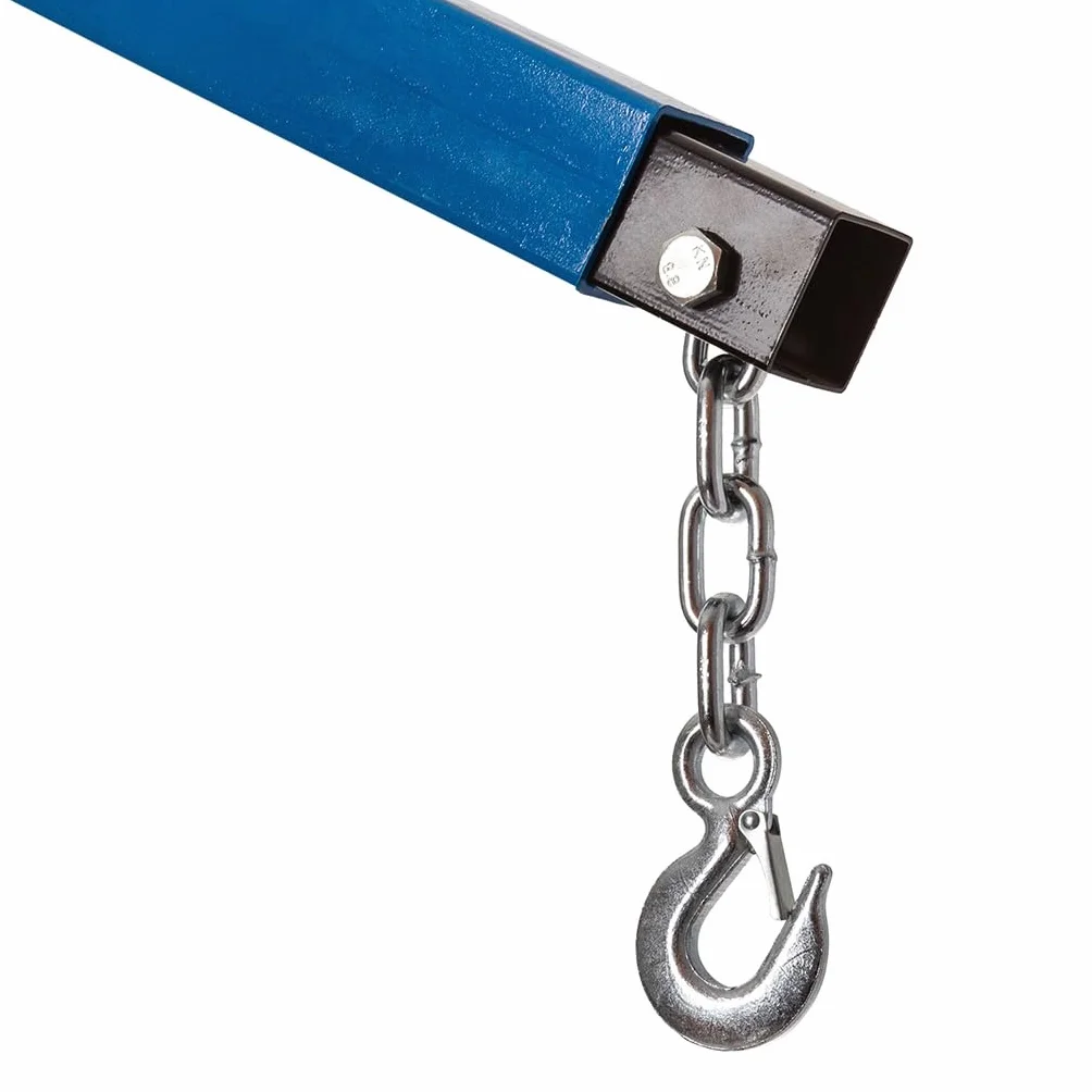 Gru idraulica girevole 1T con rotazione 360° Braccio estensibile 4 livelli 500-1000 kg Cilindro idraulico potente Base 21×21 cm Altezza 199-250 cm