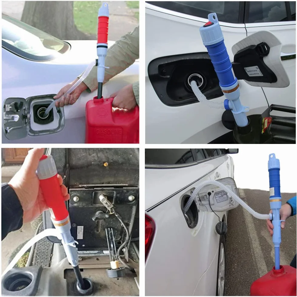 ETOPARS Blu Batteria Pompa a Sifone di Trasferimento Pompa a Mano Benzina Sifone Liquido Diesel Carburante Elettrica Gas Acqua Combustibile Pompa