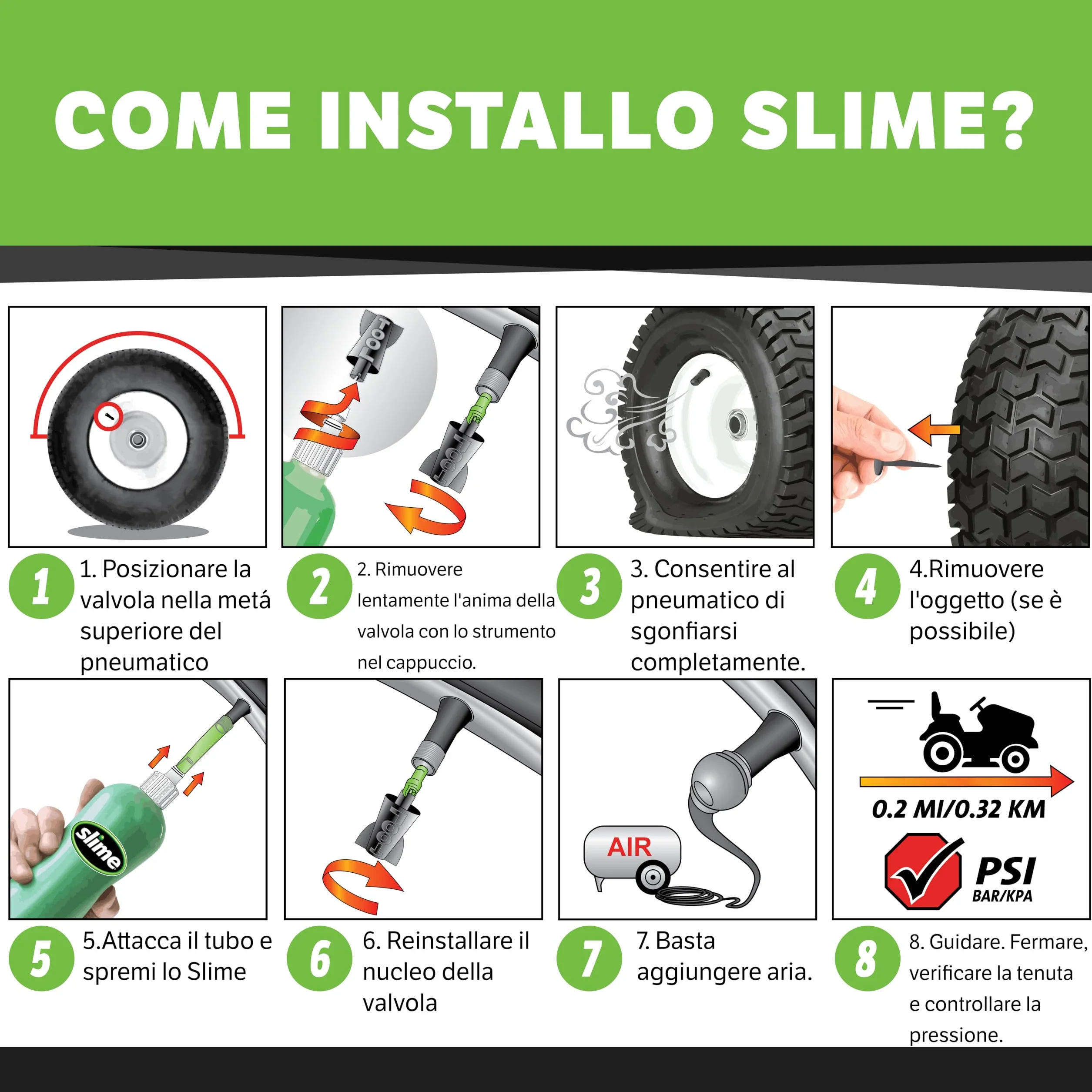 Slime 10031 Sigillante Pneumatico Antiforatura, Prevenire e Riparare, per Veicoli Non Stradali, Rimorchi, Fuoristrada, Quad, Carriole, Non Tossico, Ecologico, Flacone da 946 ml