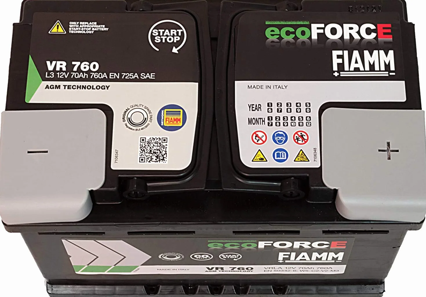 Fiamm VR760 Ecoforce Batteria per Auto 278 x 176 x 190 mm 760A
