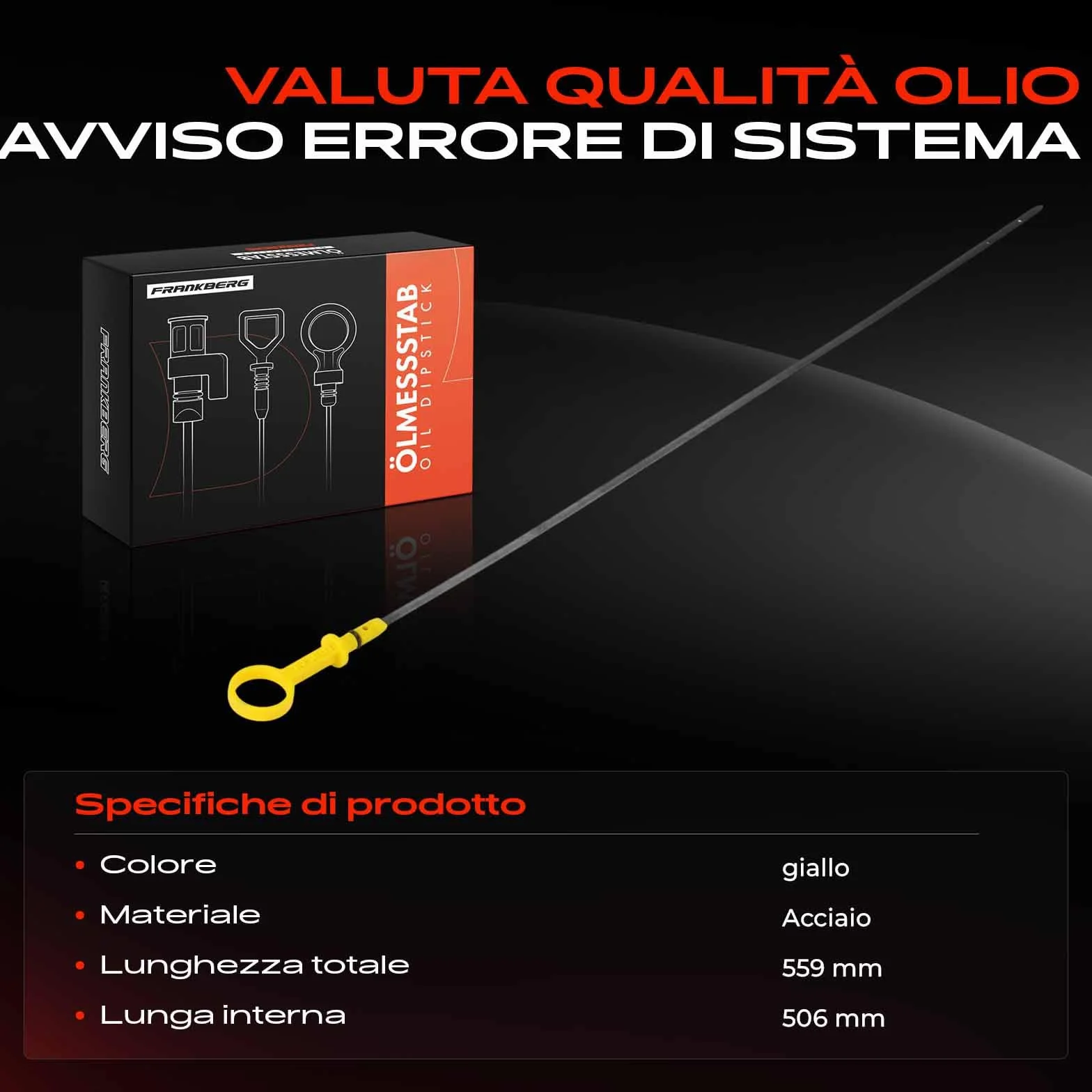 Frankberg Asta di livello dell'olio Compatibile con Sedici 189 Justy II JMA MS Justy III G3X Baleno EG Baleno Station Wagon EG Carry Bus Carry Furgone FD DA5T DA6T FD 1691069G01