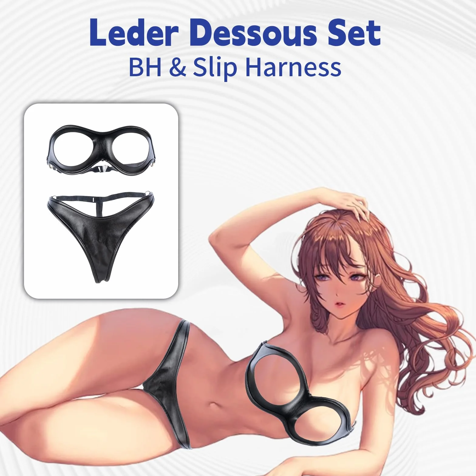 Set di Lingerie in Pelle Sexy Erotico Regolabile Perizoma e Reggiseno per Donne Fetish Bondage