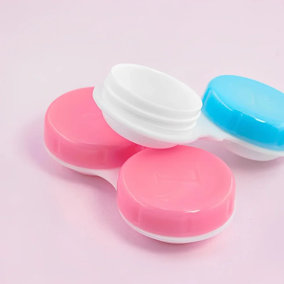 Custodie per Lenti a Contatto 2 Pezzi - Scatola Porta Lenti con Tappi Sinistro/Destro