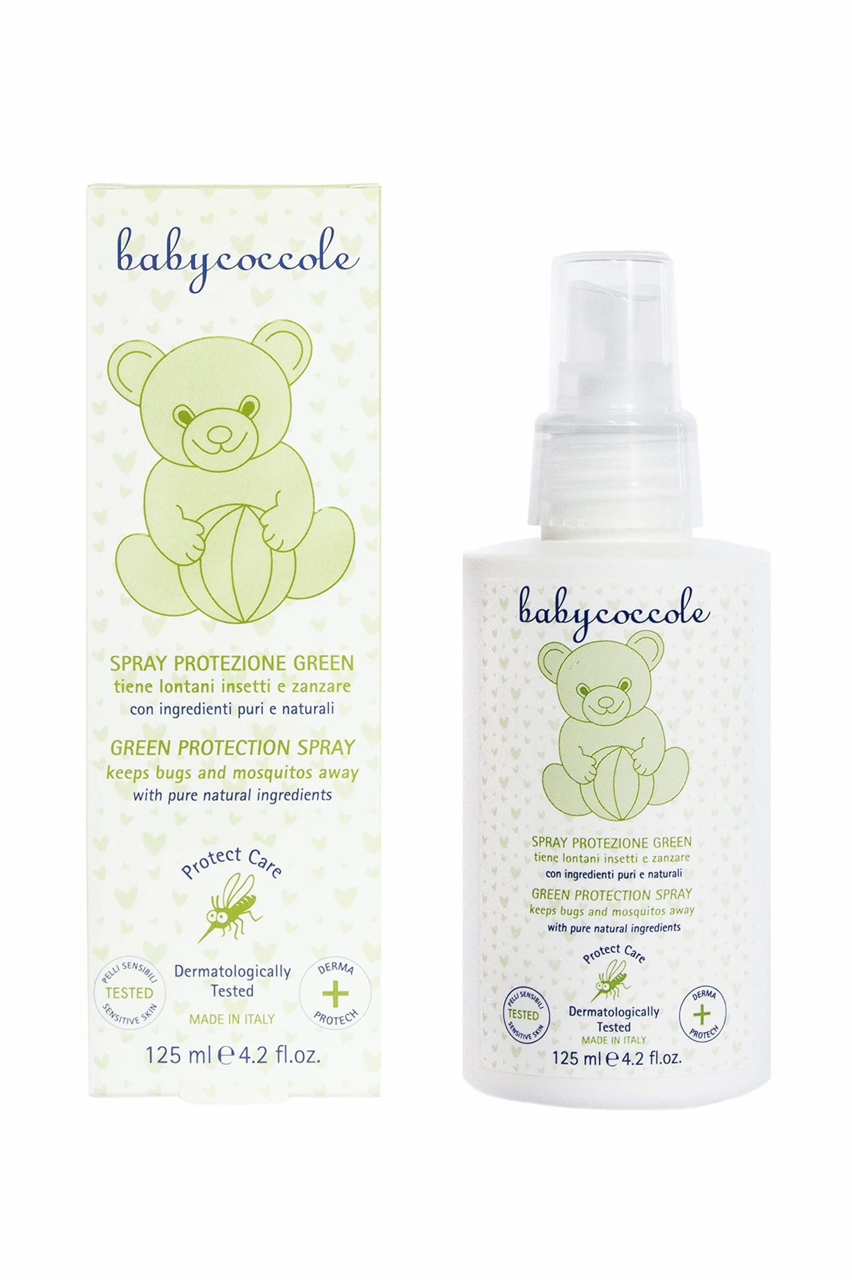 Babycoccole Spray Protezione Zanzare e Insetti Green 125 ml Repellente per Bambini con Olio di Timo