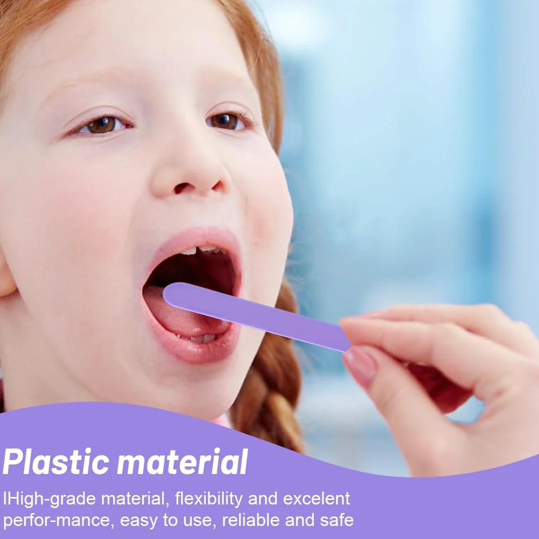 Abbassalingua Plastici 40 Pezzi Tongue Muscle Trainer per Bambini Depressore Lingua Bâtons en Plastique Arti e Mestieri Esame Dentale 4 Colori