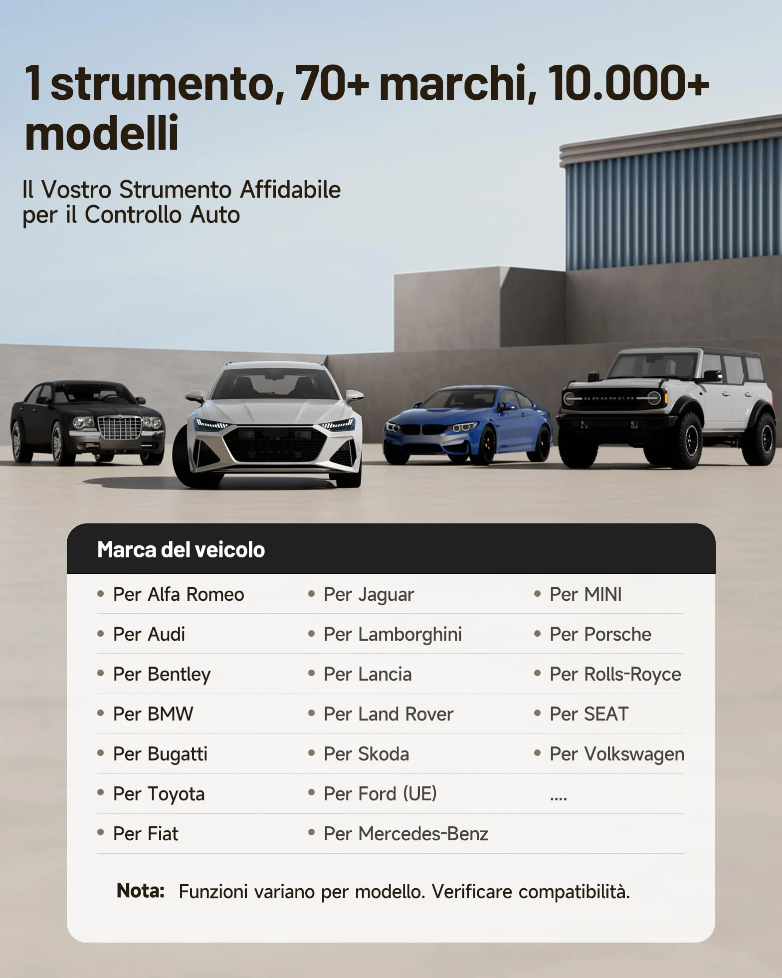 TOPDON AD500 OBD2 Diagnostica Auto Professionale 4 Sistemi Motore ABS SRS Cambio 6 Funzioni Reset