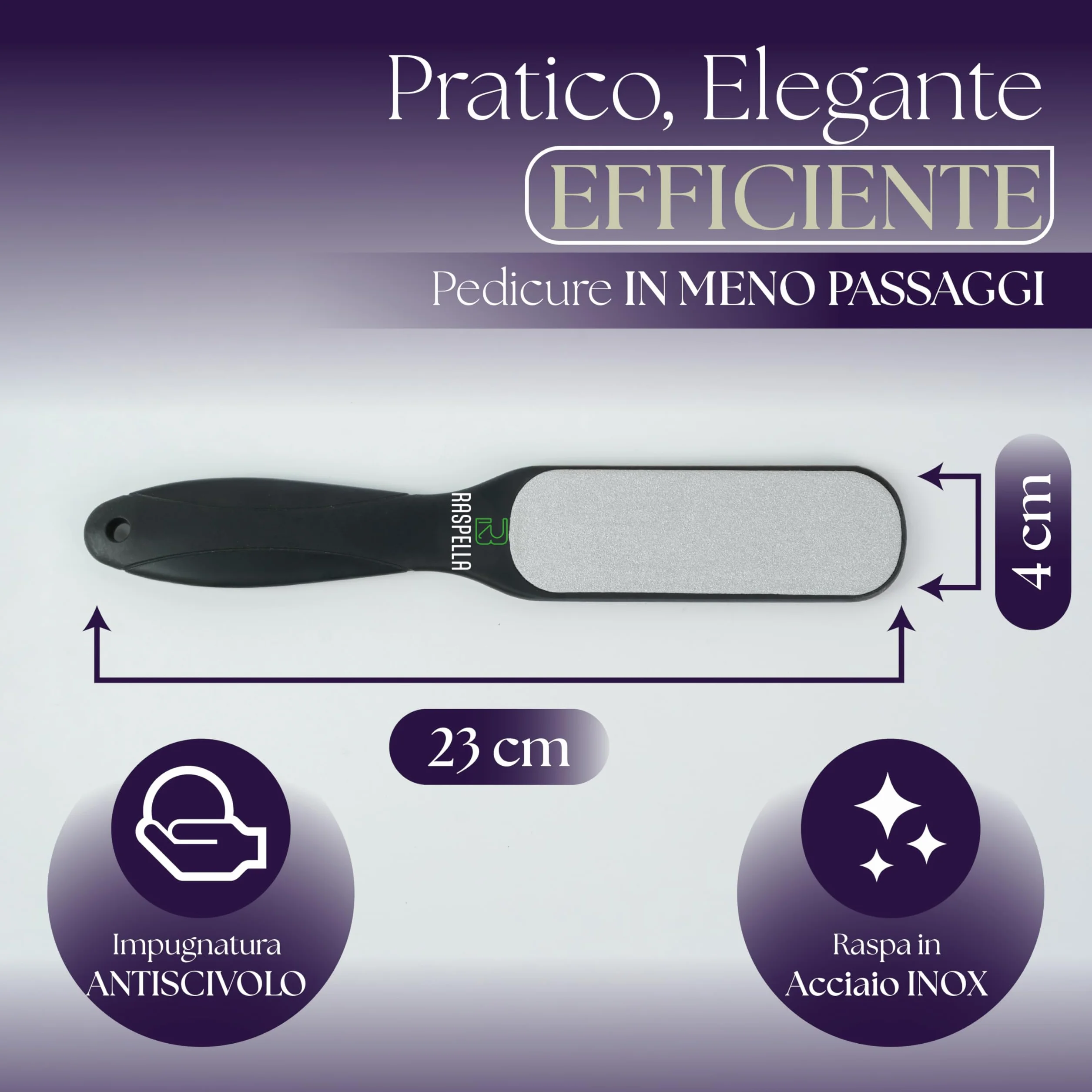 Lima Piedi Professionale Rimuovi Calli e Pelle Secca, Spatola Talloni Screpolati, Raspa Pedicure