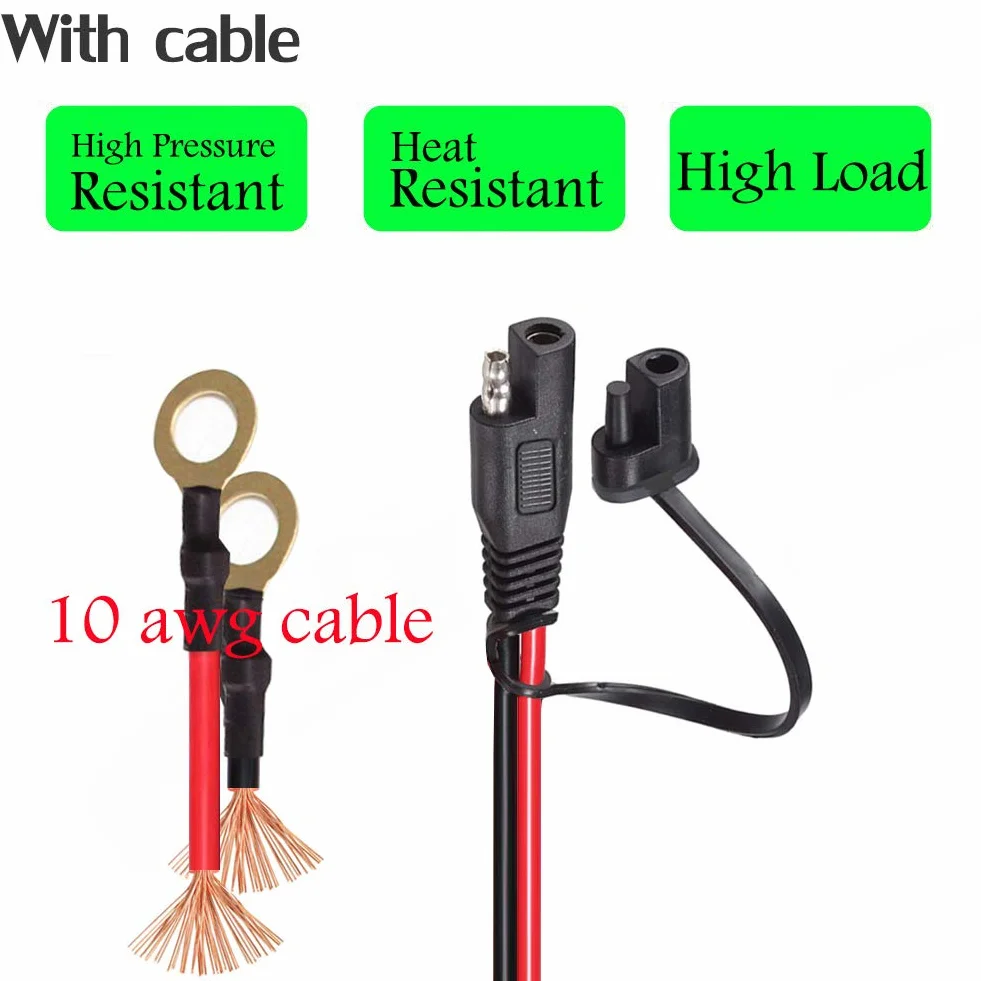 SAE to O Ring Cablaggio Terminale con Fusibile 15A, Cavo Prolunga Batteria 2FT 10AWG per Moto Auto