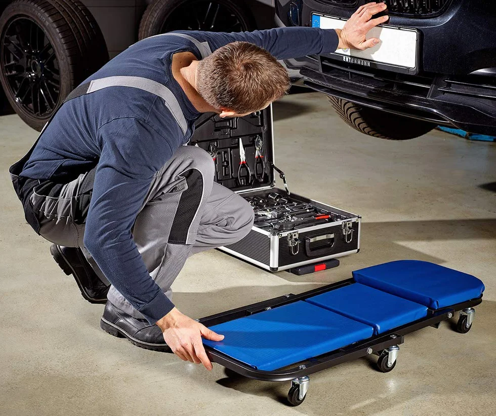 Deuba® 2in1 Carrello sotto Auto Sgabello da Officina Lettino Sottomacchina Carico Max 150 kg Pedana Montaggio Riparazioni Meccanico con 6 Ruote