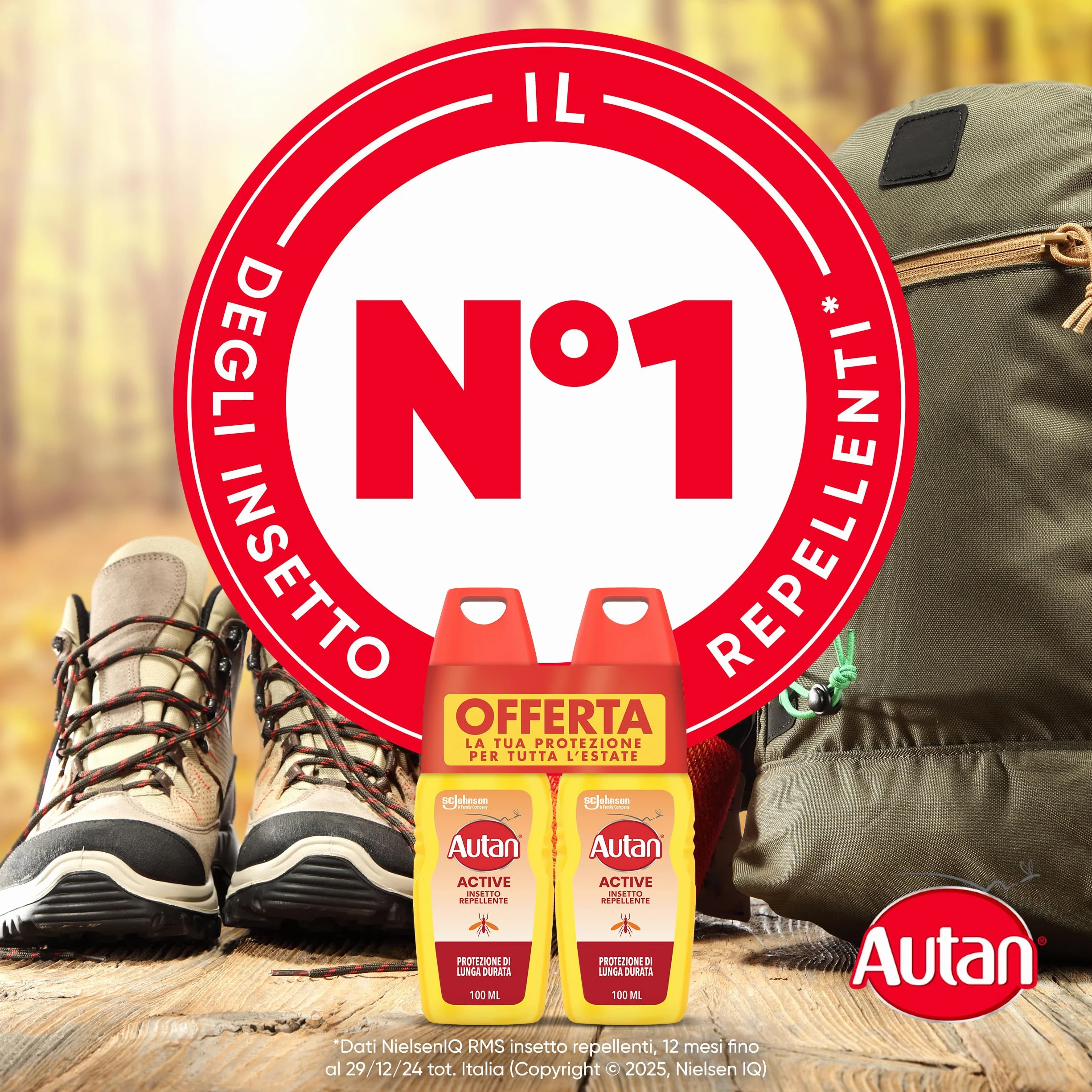 Autan Active Vapo Spray Antizanzare Repellente Zanzare 8 ore Protezione 2x100ml